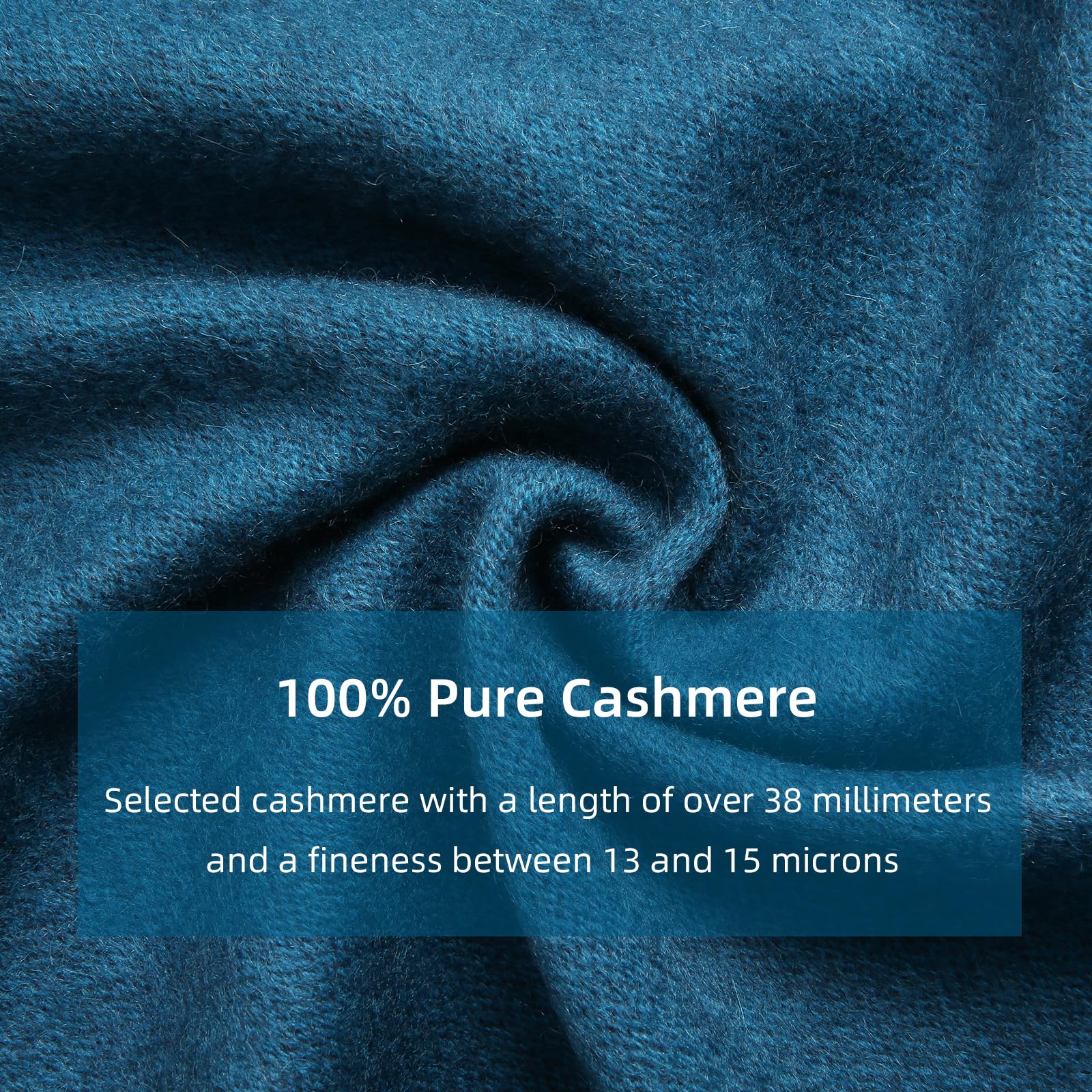 Luxury HOTDAY Cashmere Scarf for Women & Men - Soft Winter Warm Shawl with Double-Sided Solid Color & Water Wave Pattern - Perfect for Cold Weather, Office, Travel & Gift Giving
