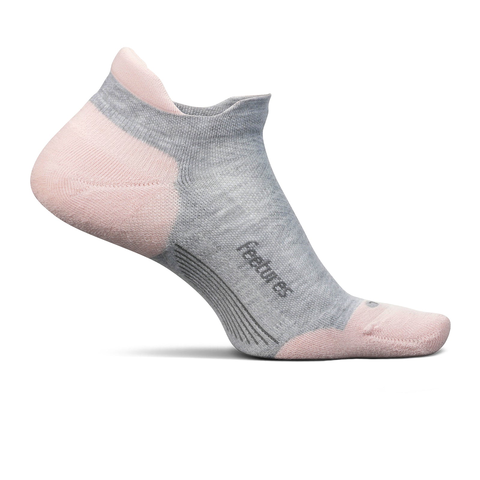 Feetures Elite Max Cushion No Show Tab Socks for Men & Women - Propulsion Pink - Running, Hiking & Everyday Comfort Socks