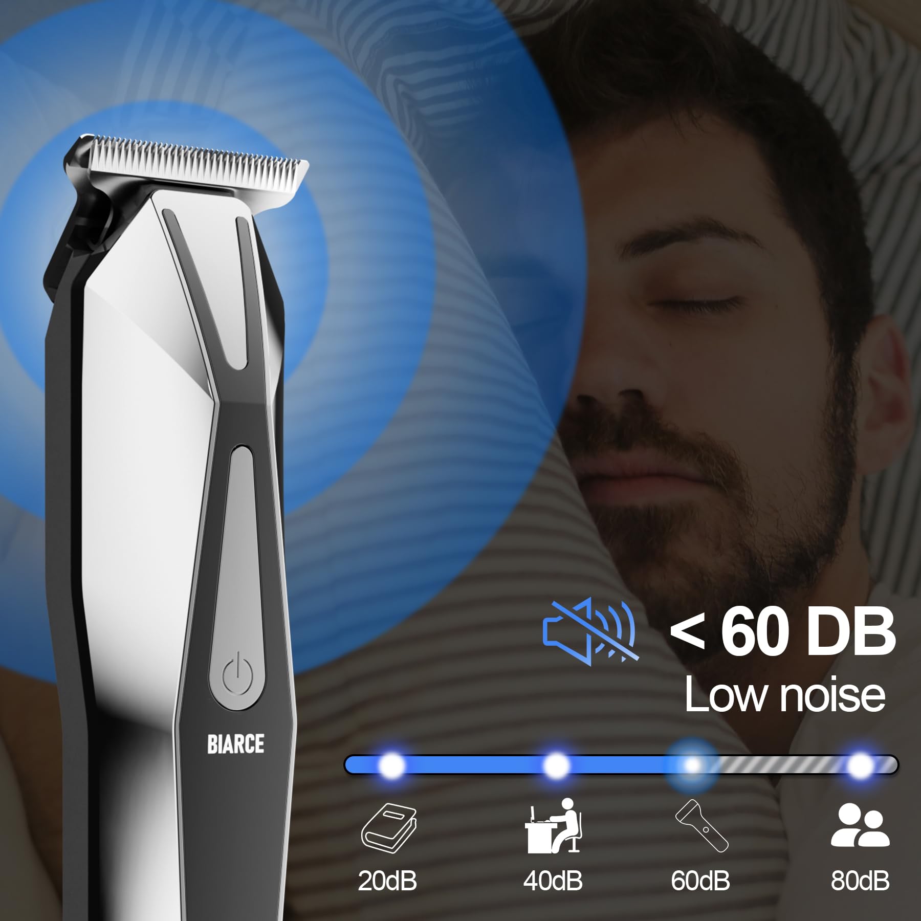 Professional Cordless USB Rechargeable Beard Trimmer for Men - Electric Hair Clipper & Body Groomer Kit with Precision Blades | Perfect for Home, Travel & Personal Grooming Needs