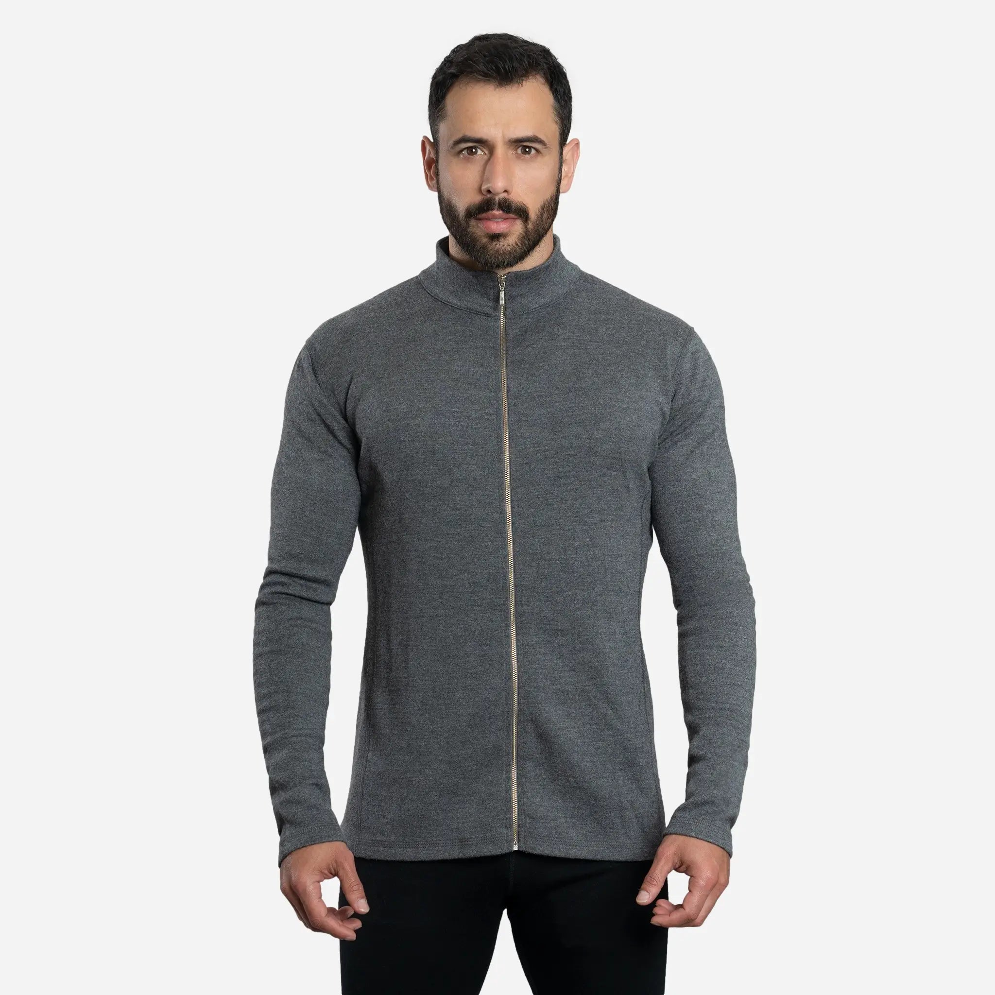 Men's Alpaca Wool Jacket - 420 Midweight Full Zip Fleece for Outdoor Hiking & Winter Travel | Warm & Durable Cold Weather Coat