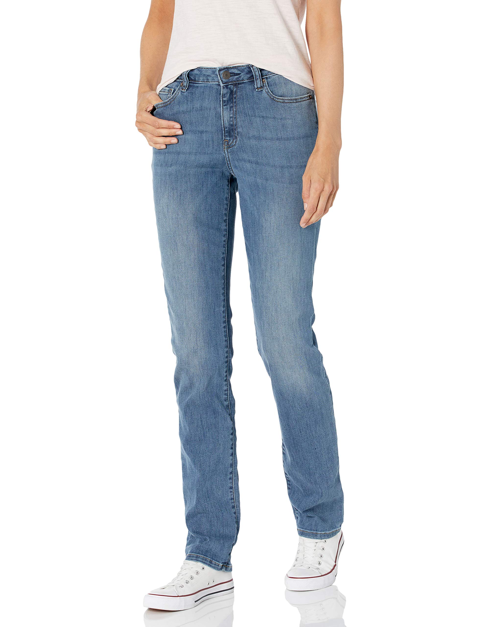 Amazon Essentials Women's Slim Straight Jeans - High Waist Stretch Denim Pants for Casual & Work Outfits | Comfortable Everyday Wear for Office, Dating & Weekend