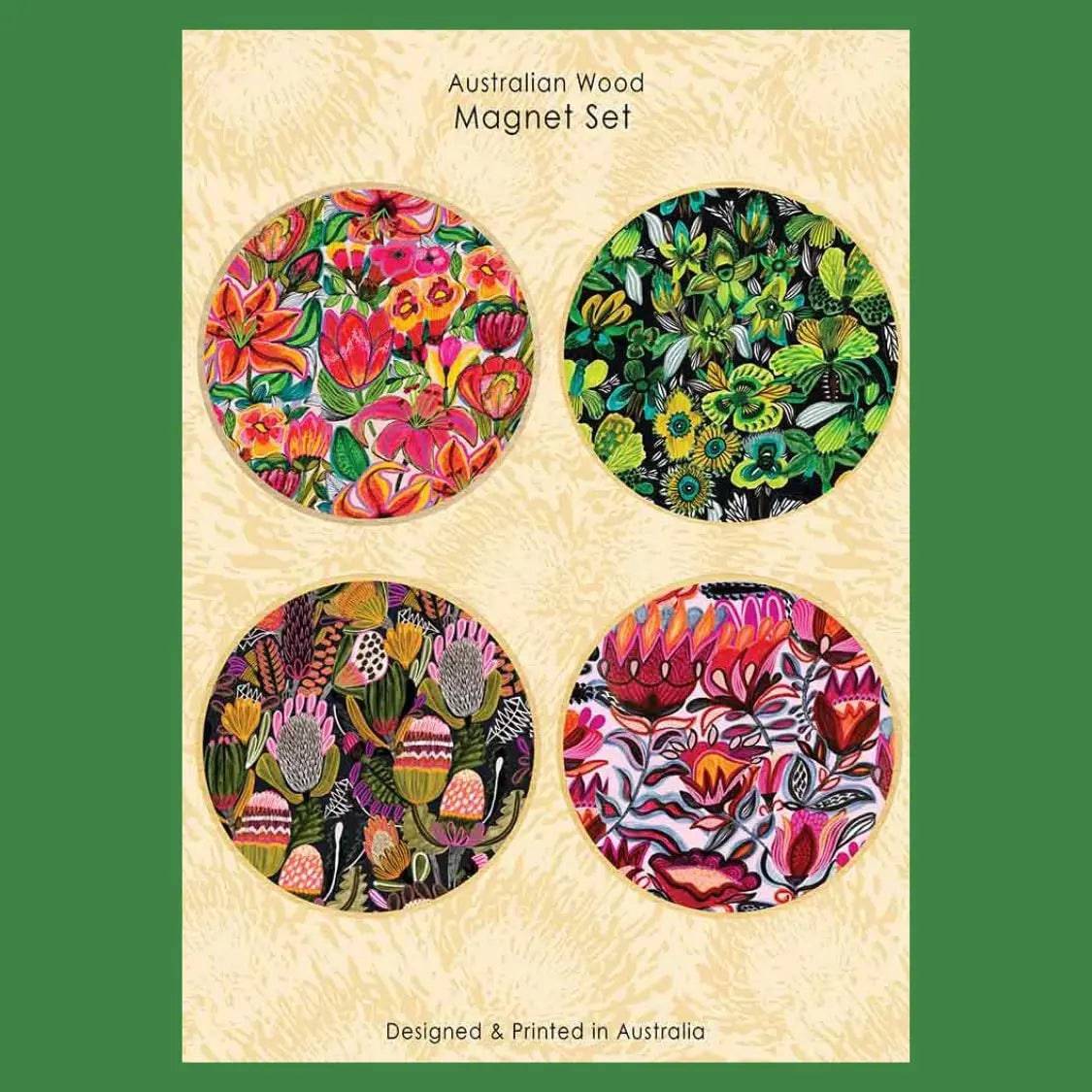 Bush Bounty Wooden Magnet Set - Rustic Home Decor, Refrigerator Magnets for Kitchen, Office & DIY Crafts - Perfect for Gifts, Memo Boards & Photo Displays