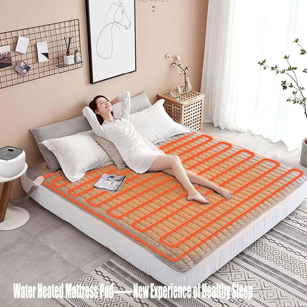 Electric Heated Mattress Pad with Water Circulation - Ultra Quiet, No EMF, Winter Warmth (0.9x1.8M) - Perfect for Cold Nights, Arthritis Pain Relief & Cozy Bedroom Comfort