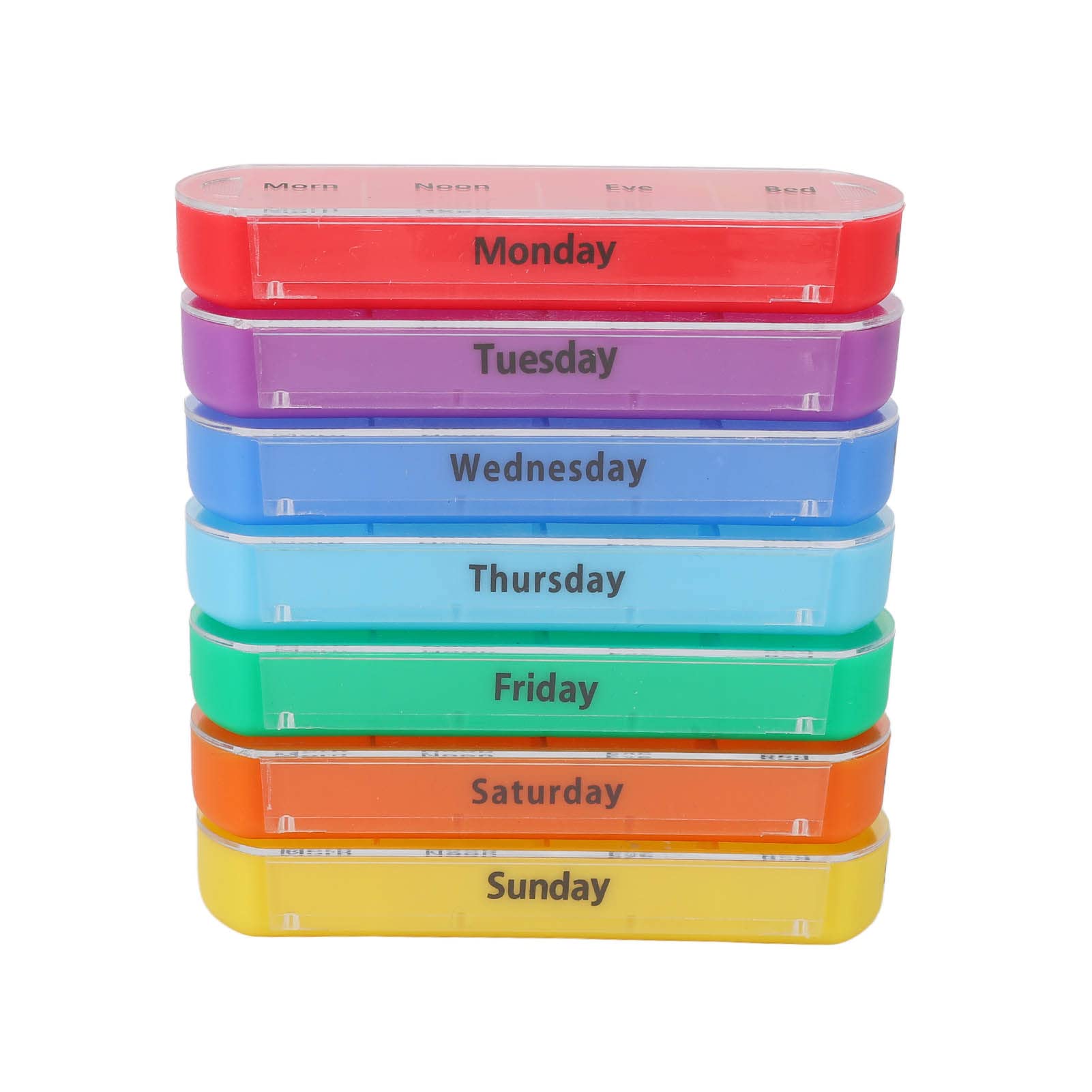7 Colors Portable Push Button Pill Organizer - 7 Day Weekly Medicine Box with 28 Compartments & Storage Bag - Perfect for Travel, Home, and Daily Medication Management