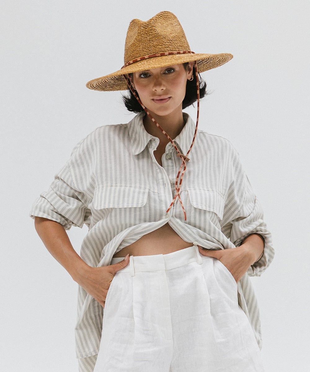 Ozzy Packable Lifeguard Straw Hat - Honey Color for Beach, Pool & Outdoor Activities | Lightweight & Foldable Sun Protection Hat
