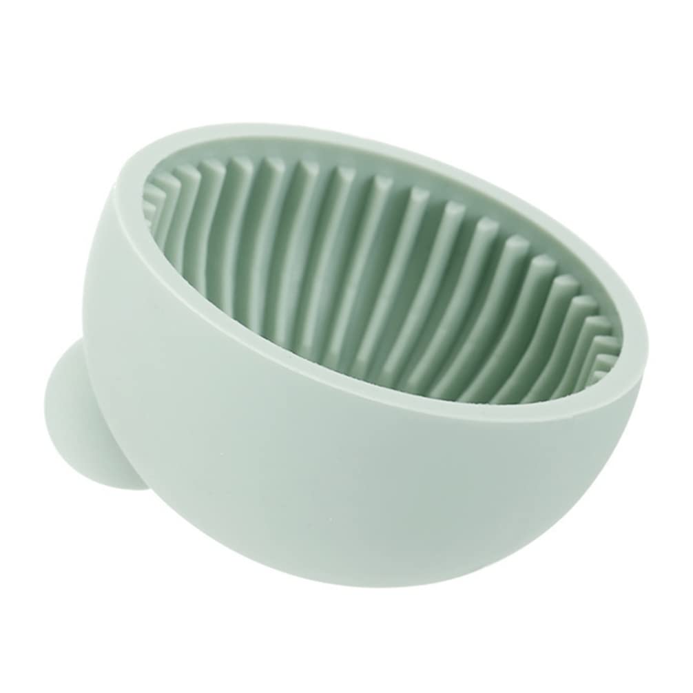 Professional Silicone Makeup Brush Cleaning Mat - Cosmetic Brush Cleaner Pad with Scrubber for Makeup Brushes, Sponges & Powder Puffs | Light Green Makeup Brush Cleaning Bowl for Easy Face & Beauty Tool Cleaning | Perfect for Home & Salon Use