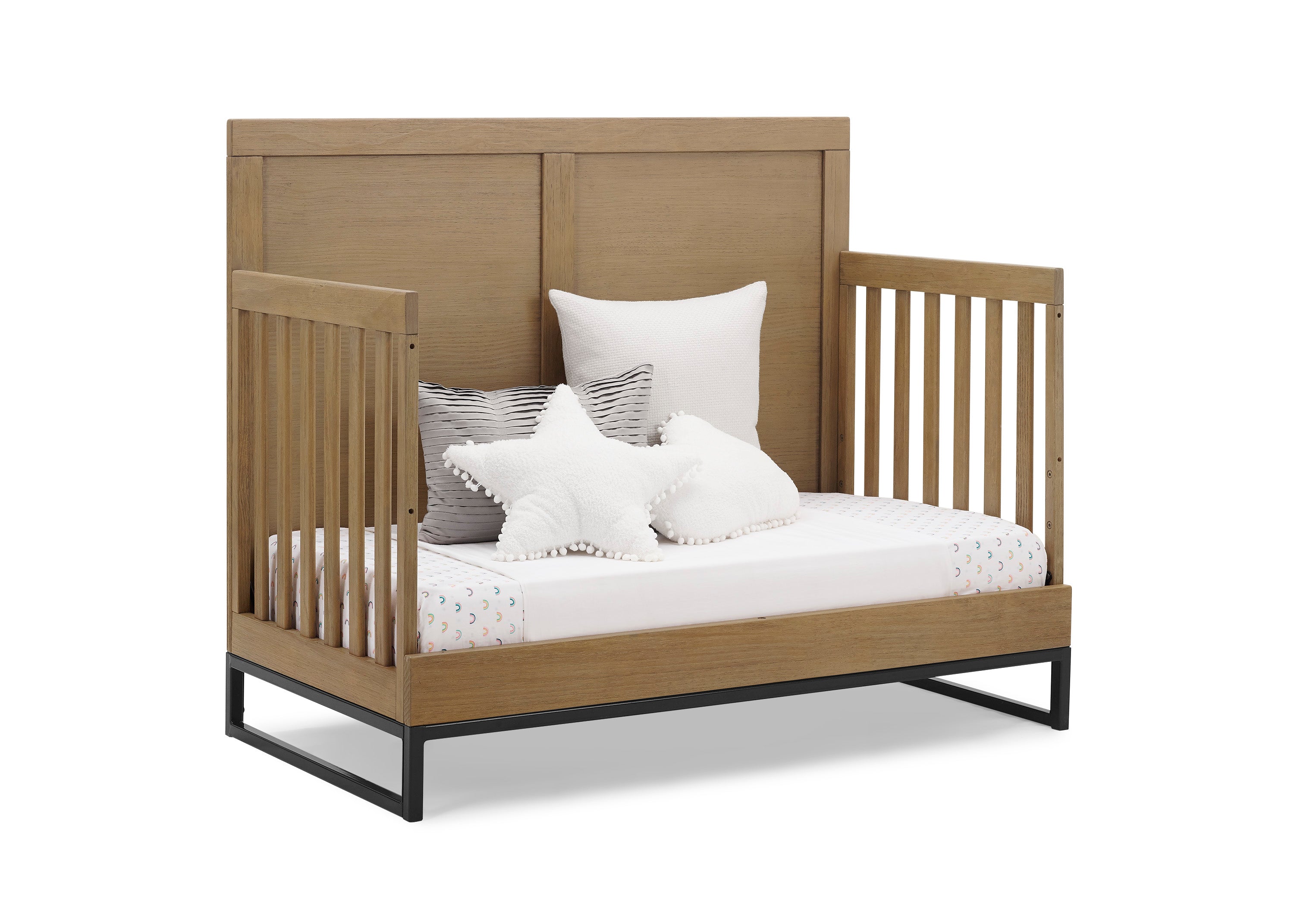 Foundry 6-in-1 Convertible Baby Crib with Toddler Bed Conversion - Nursery Furniture for Newborn to Adult - Perfect for Modern Nursery, Bedroom & Guest Room
