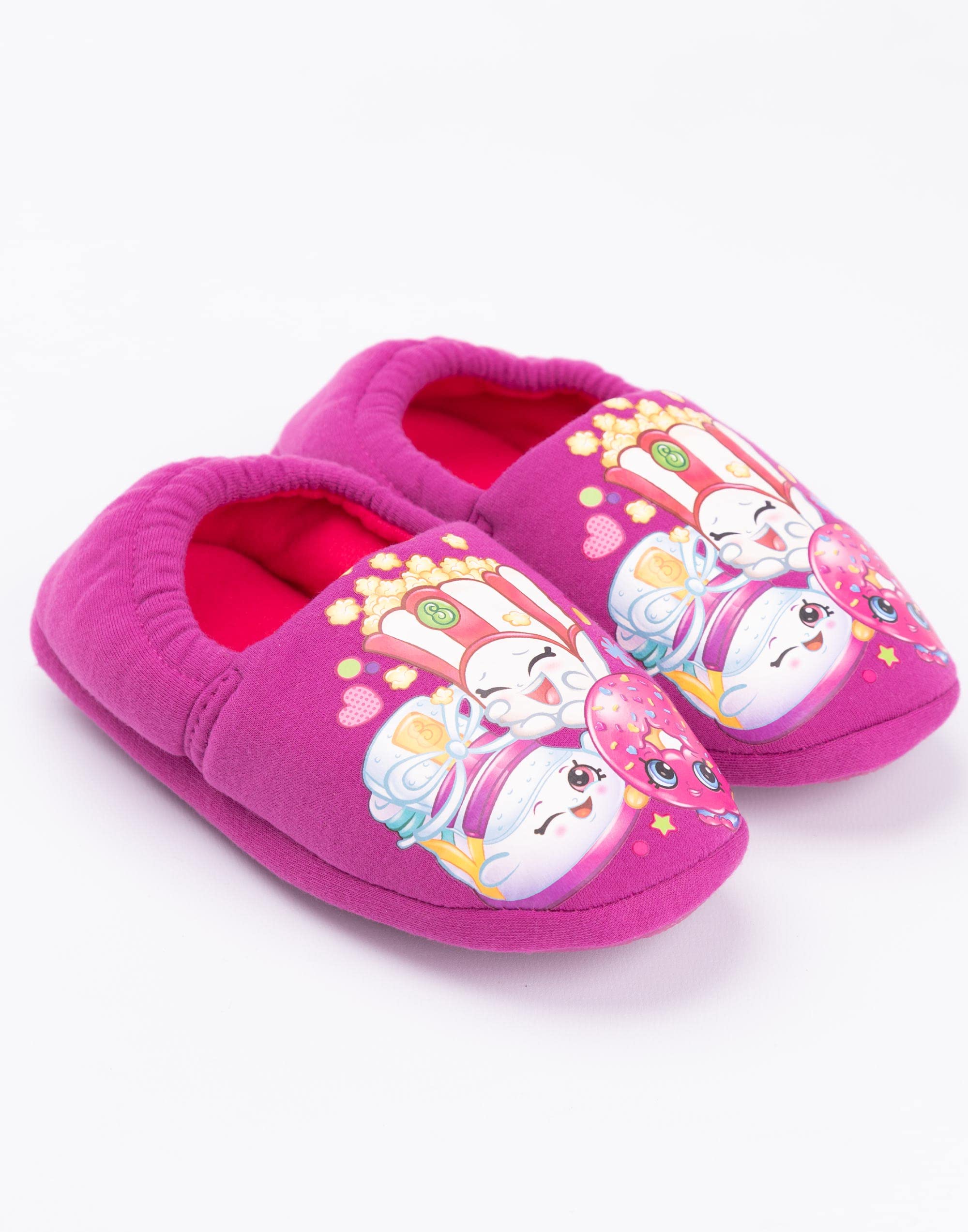 Shopkins Purple & Pink Girls' Slippers - Kids Sizes 6-2 (US 11.5 Little Kid) | Novelty Character Gift for Birthday & Sleepovers