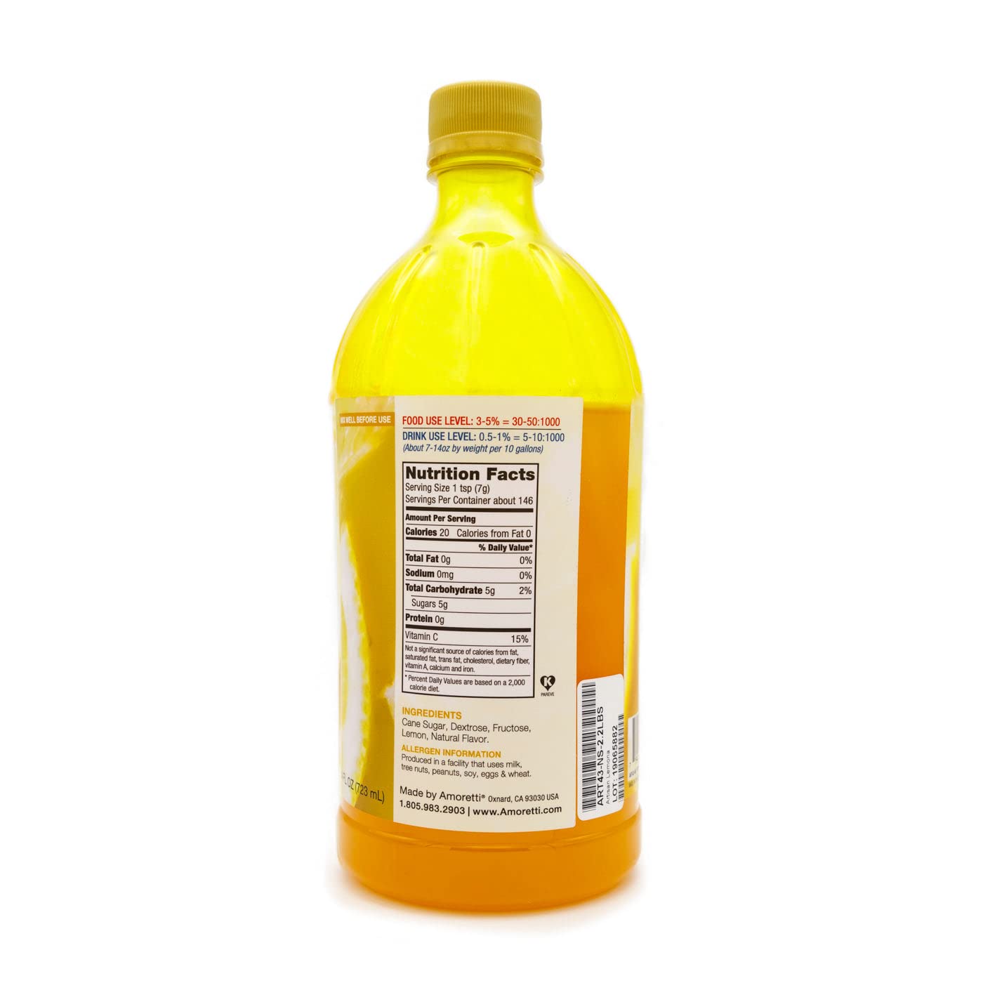 Amoretti Natural Lemonade Artisan Flavor Paste 2.2 lbs - Preservative Free, Gluten Free, Kosher Pareve, No Artificial Sweeteners, Highly Concentrated - Perfect for Baking, Cooking, Brewing, Cocktails & Desserts