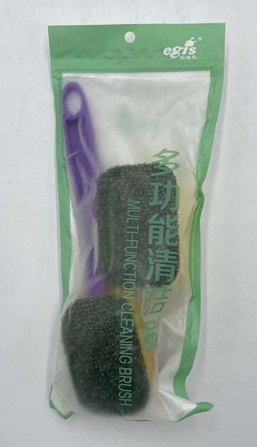 2 Pack Cleaning Sponge with Handle - Non-Scratch Scrubber for Dishes, Pots & Pans - Perfect for Kitchen, Bathroom & Household Cleaning