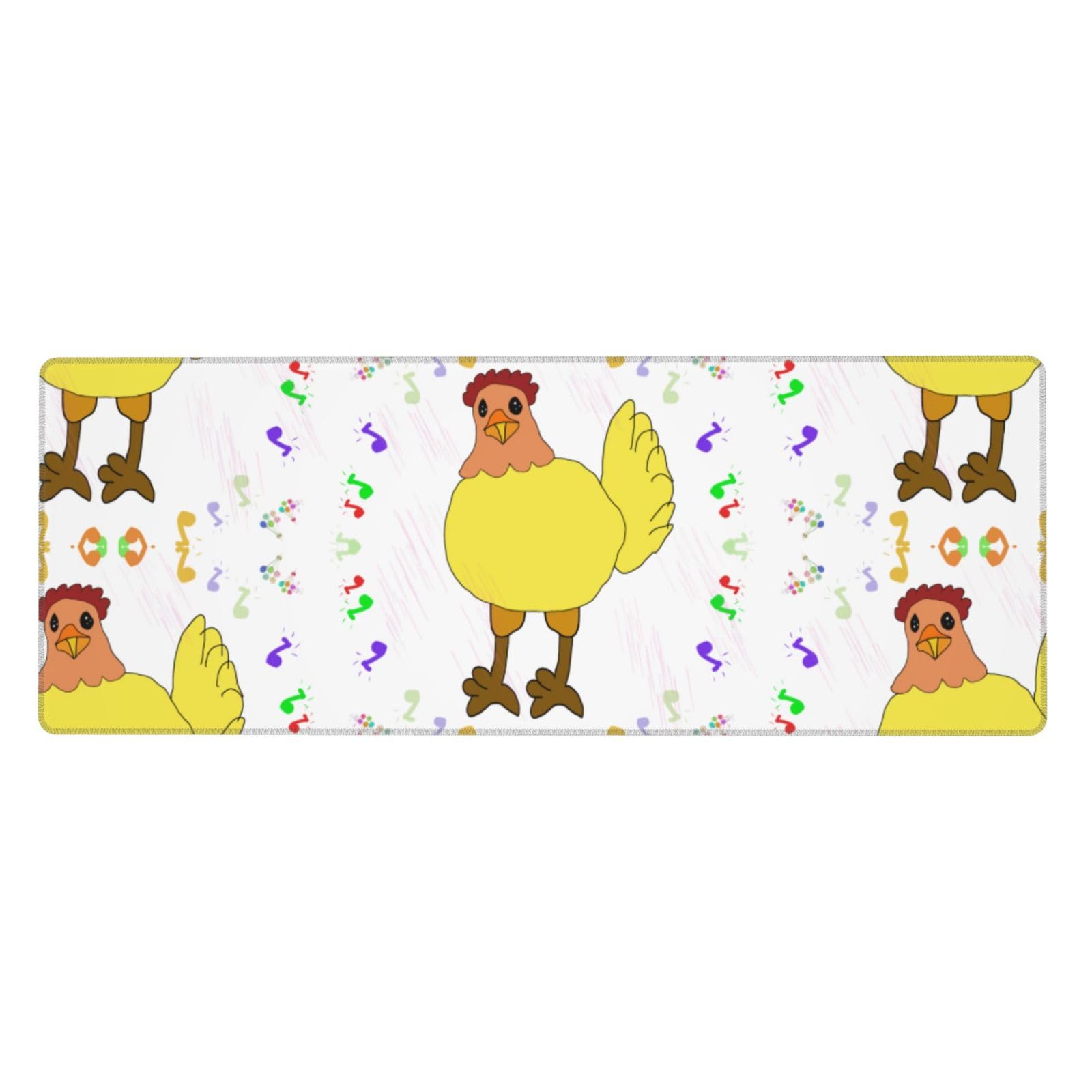 NALoRa Singing Hen Printed Large Gaming Mouse Pad - Premium Woven Fabric with Non-Slip Rubber Base (12x31.5 inches) for Office, Home & PC Gaming Desk Setup