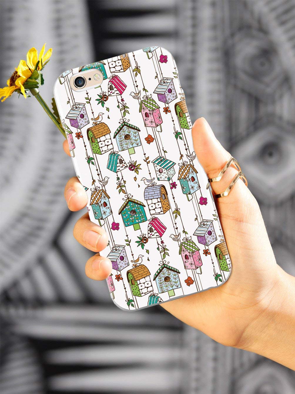 **Inspired Cases for iPhone 8 - 3D Textured Protective Phone Cover with Cute Bird House Design | Shockproof & Slim Fit | Perfect for Everyday Use, Travel & Outdoor Activities**