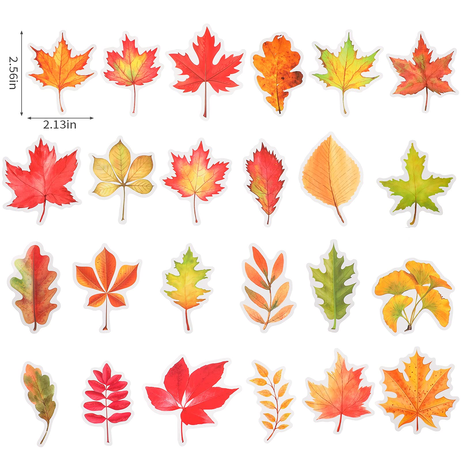 110-Piece Waterproof Fall Maple Leaf Stickers - Vinyl Decals for Scrapbooking, Laptop, Motorcycle, Bicycle, Luggage, Phone, Water Bottle & Skateboard - Perfect for Autumn DIY Crafts, Seasonal Decorations & Gift Wrapping