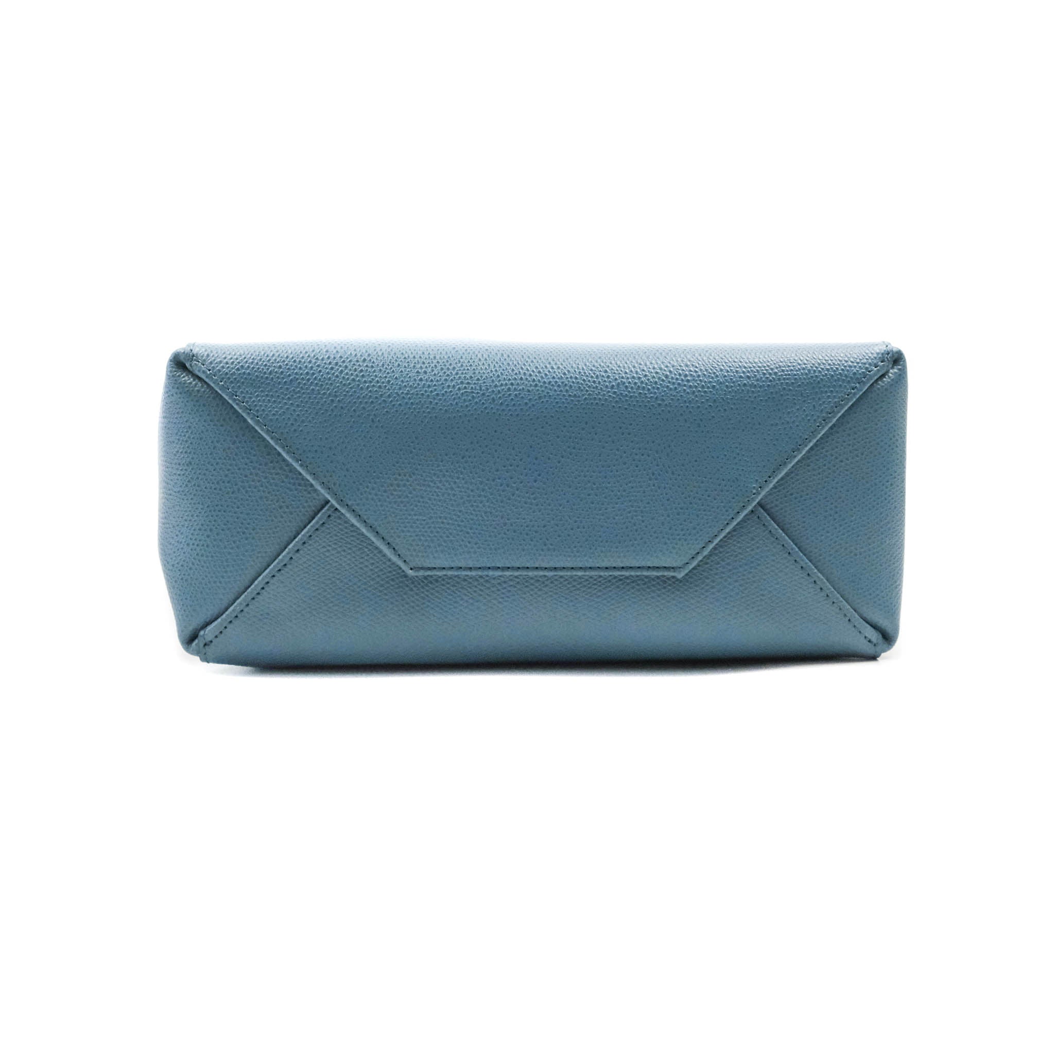 Celine Small Vertical Cabas Tote Bag in Blue Grained Calfskin Leather with Silver Hardware - Perfect for Work, Travel & Everyday Use