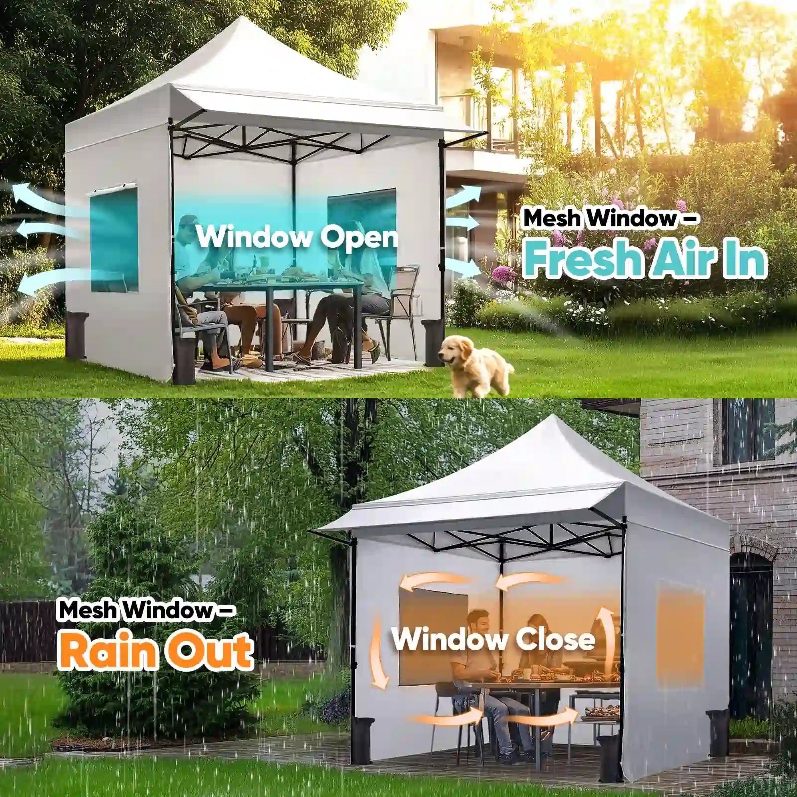 Heavy Duty Commercial Pop Up Canopy Tent - Waterproof Instant Shelter for Outdoor Events, Parties, Markets & Camping
