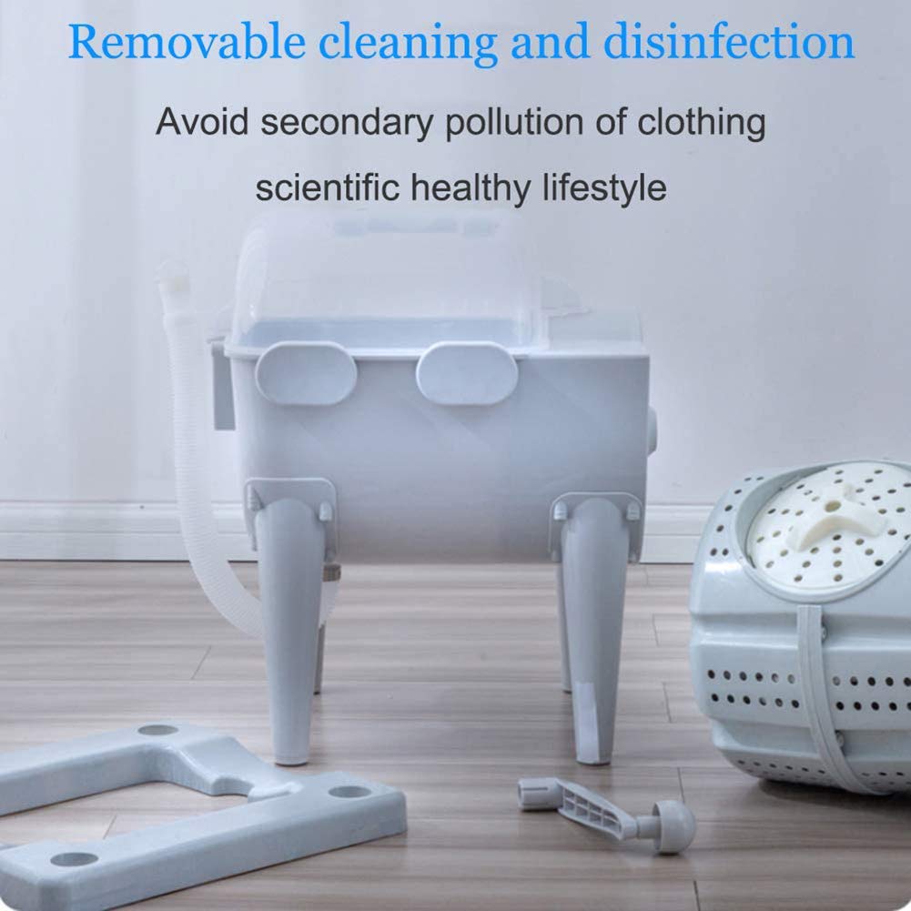 Portable Manual Non-Electric Washing Machine with Spin Dryer - Hand Crank Turbine Laundry Washer for Camping, Apartments, Dorms, RV & Travel - Compact White Washer for Outdoor, Emergency & Small Space Use