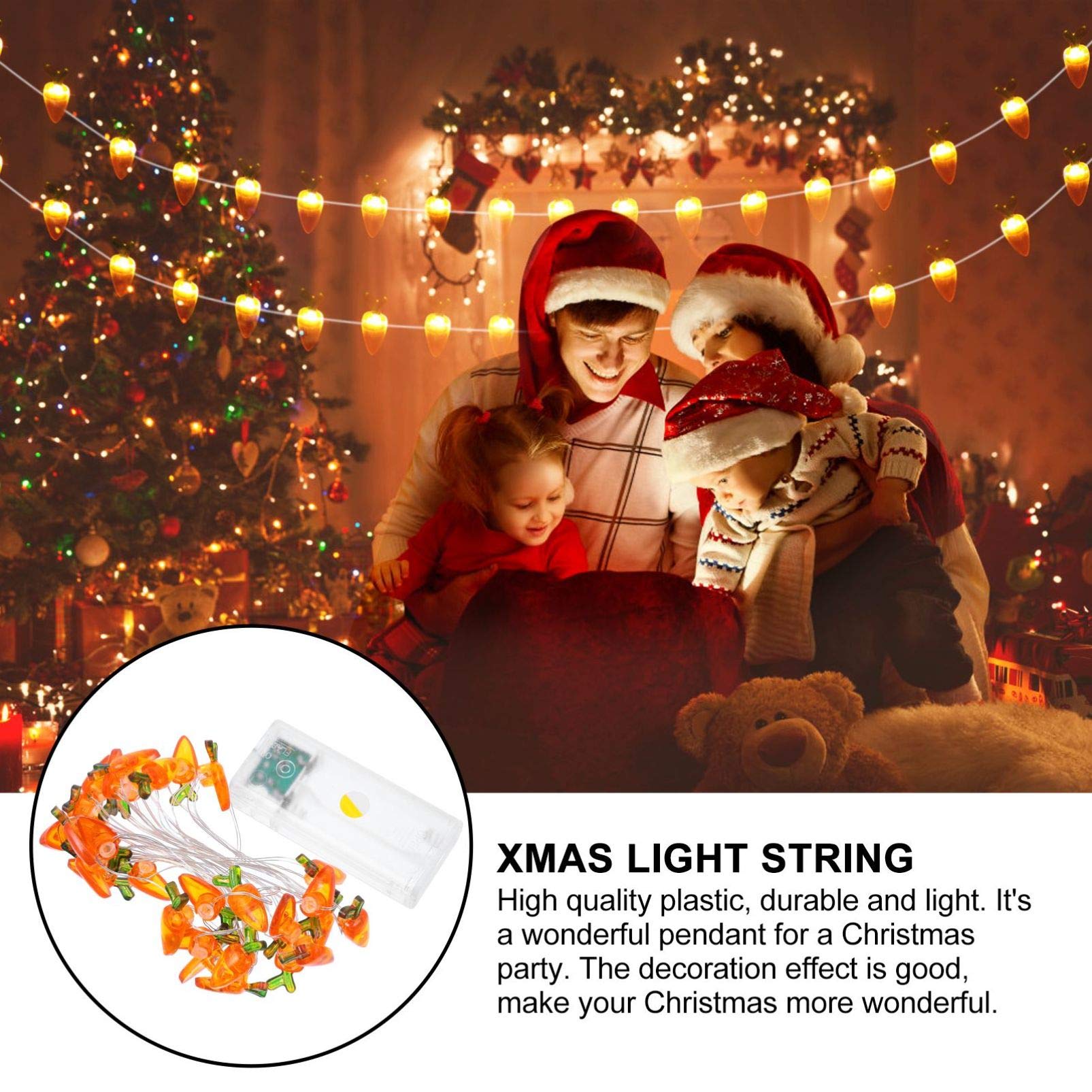 Uonlytech 30 LED Carrot String Lights - Easter Decorations, Fairy Lights for Birthday, Wedding, Party, Indoor & Outdoor Home Decor (Battery Not Included) | Perfect for Bedroom, Garden, and Holiday Festivities