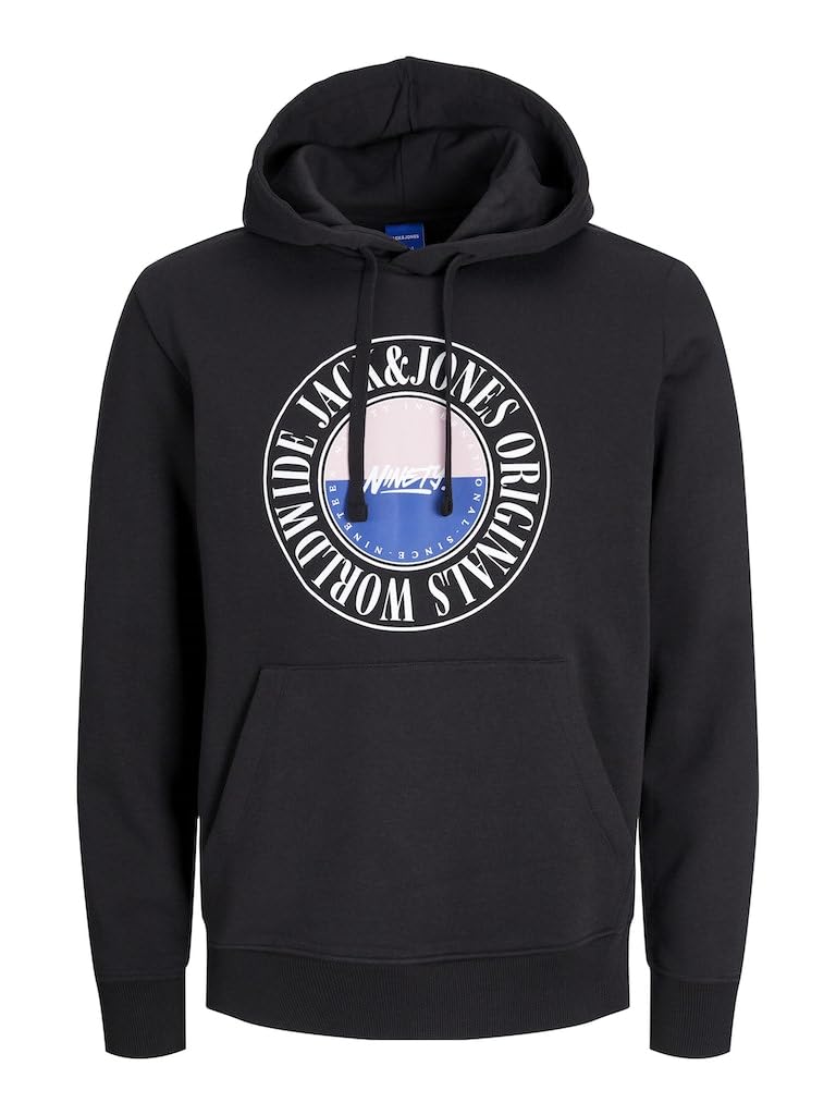 JACK & JONES Men's Jorcobin Hoodie - Fleece Sweatshirt with Hood for Casual Wear, Gym & Outdoor Activities