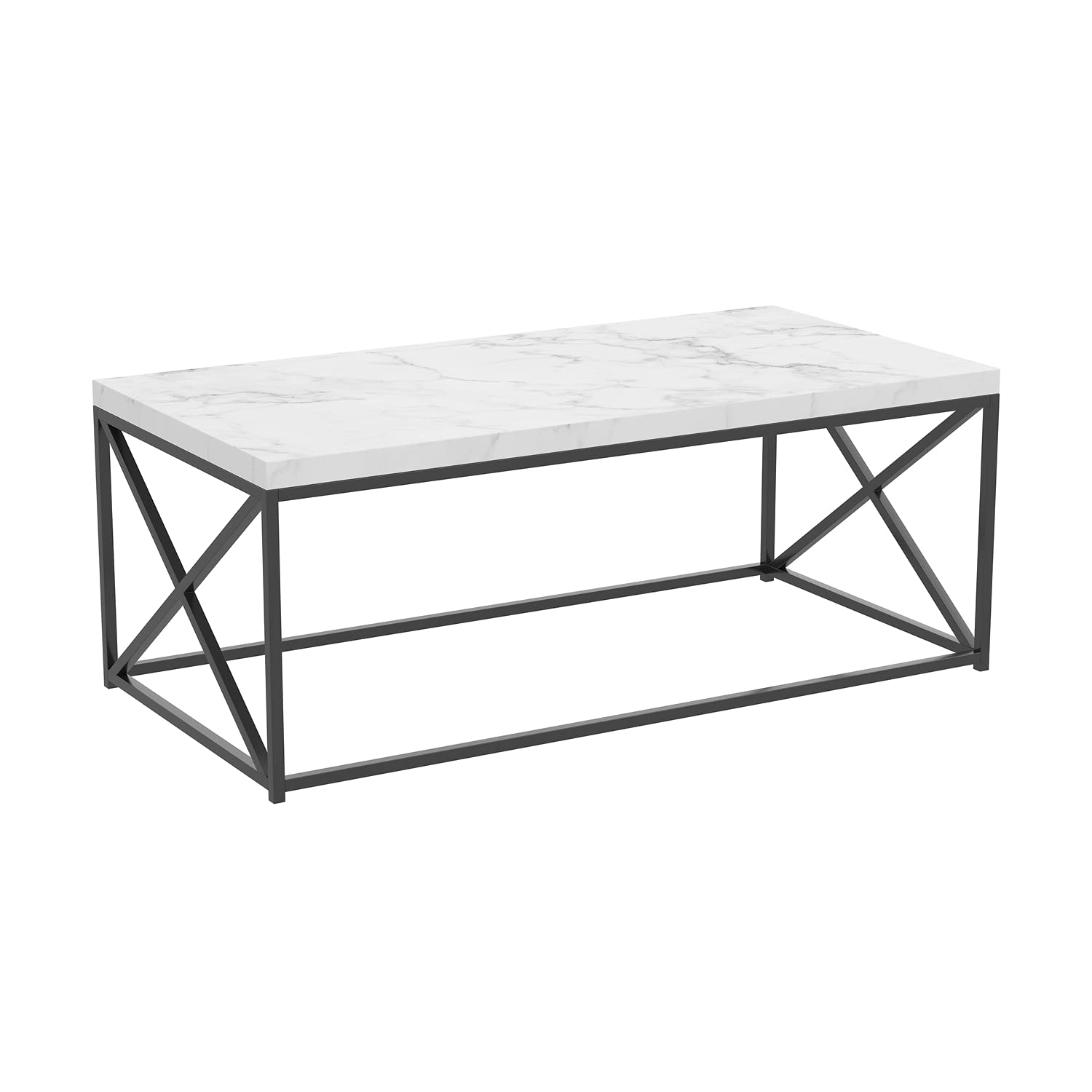 Safdie & Co. Modern Marble Coffee Table - Luxury Living Room Centerpiece for Home Decor & Entertaining