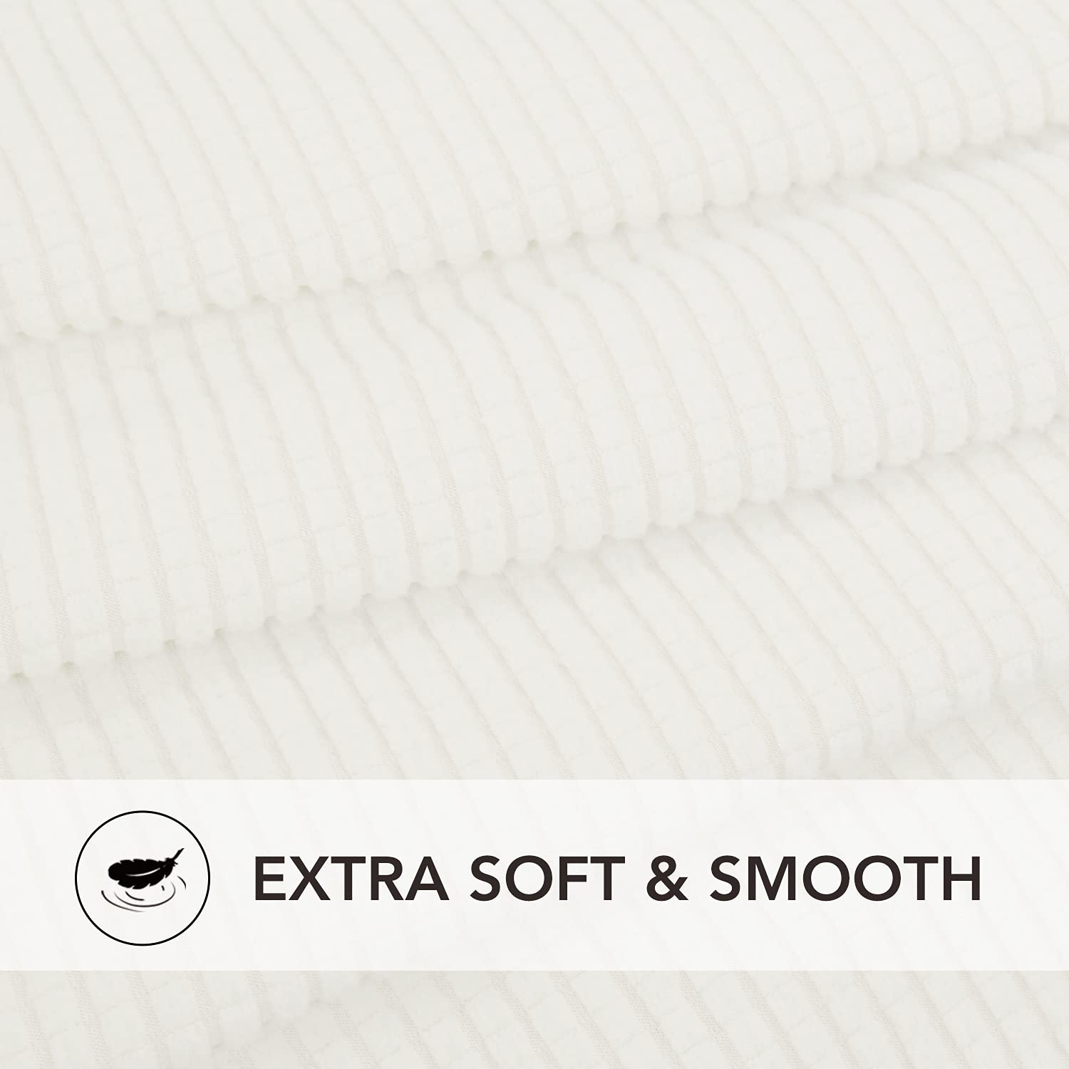 PureFit Stretch Sofa Slipcover - Washable Jacquard Spandex Couch Cover with Non-Slip Foam & Elastic Bottom | Furniture Protector for Pets & Kids | Perfect for Living Room, Family Room & Home Decor (Cream)