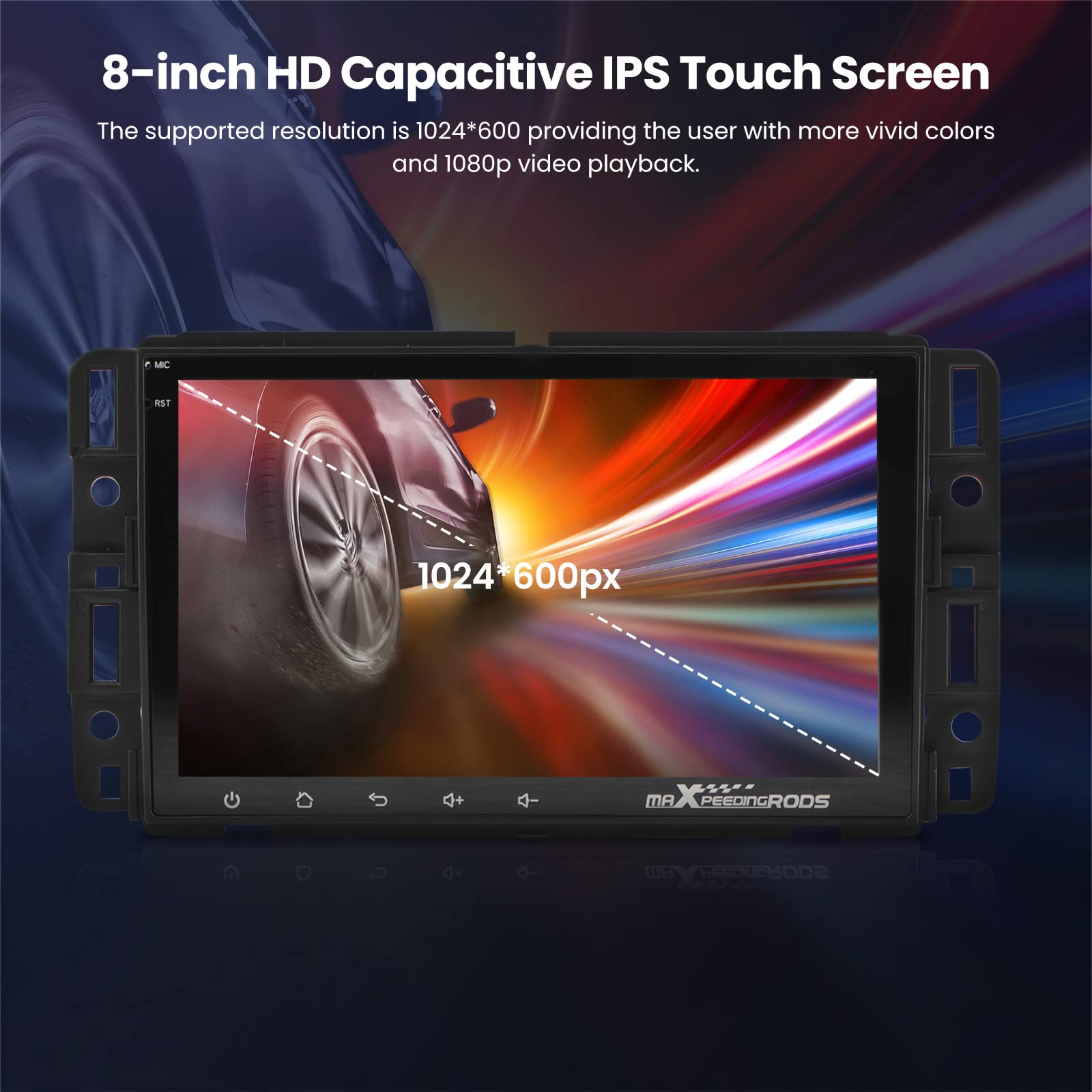 maXpeedingrods 8 Inch IPS Touch Screen Car Stereo Radio for Chevy Silverado GMC Sierra Chevrolet Tahoe Buick Enclave - Wireless Apple CarPlay & Android Auto, GPS Navigation, Bluetooth WiFi, 2G+32G - Perfect for Road Trips & Daily Commuting