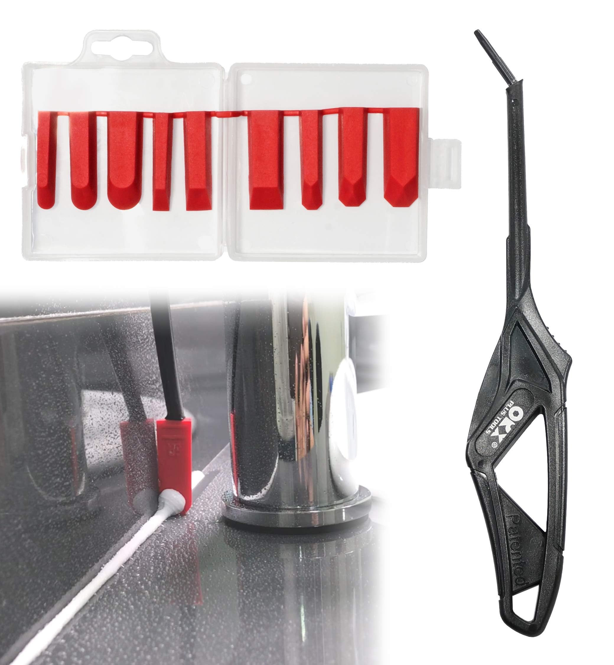 ORXPLUS 10-Piece Caulking Tool Kit - Professional Silicone Finishing Tools for Bathroom, Kitchen, Windows & Sinks - Perfect for Tight Spaces & DIY Home Improvement Projects