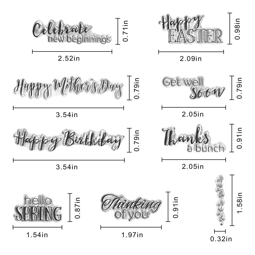 Mother's Day & Easter Clear Stamps Set - DIY Card Making, Scrapbooking, Embossing, Album Decor - Spring Words, Thank You Silicone Transparent Seal Stamps for Greeting Cards, Crafts & Home Decor