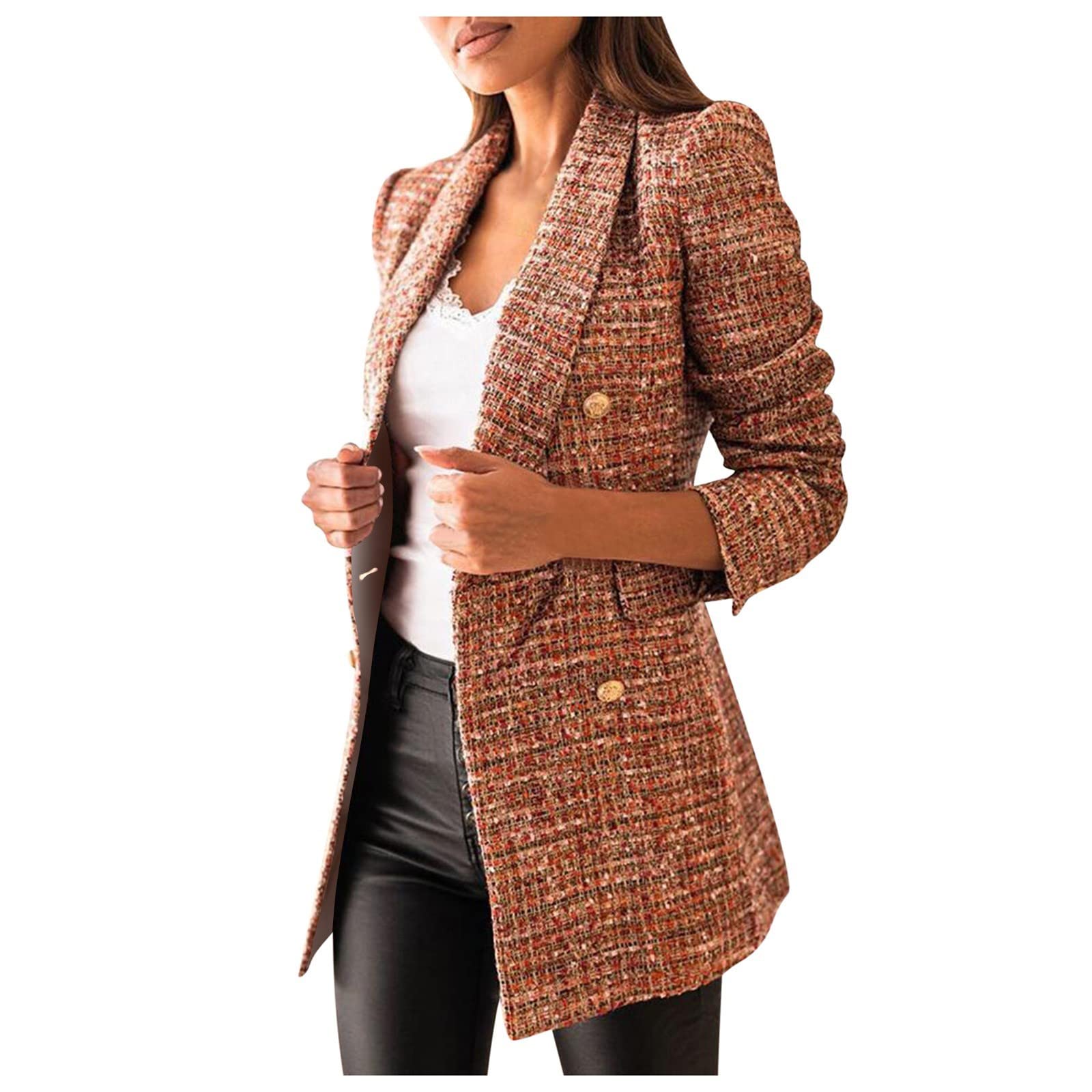 Trendy Women's Winter Blazer with Pockets - Office & Fall Outfit