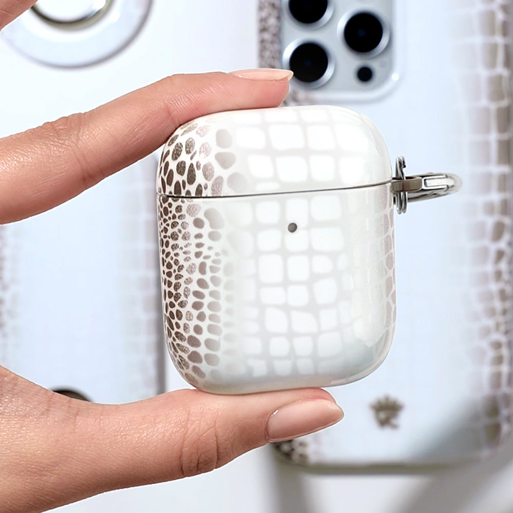 Himalayan Salt Crocodile Pattern AirPod Case - Stylish & Protective Cover for Apple AirPods - Perfect for Travel, Gym & Everyday Use