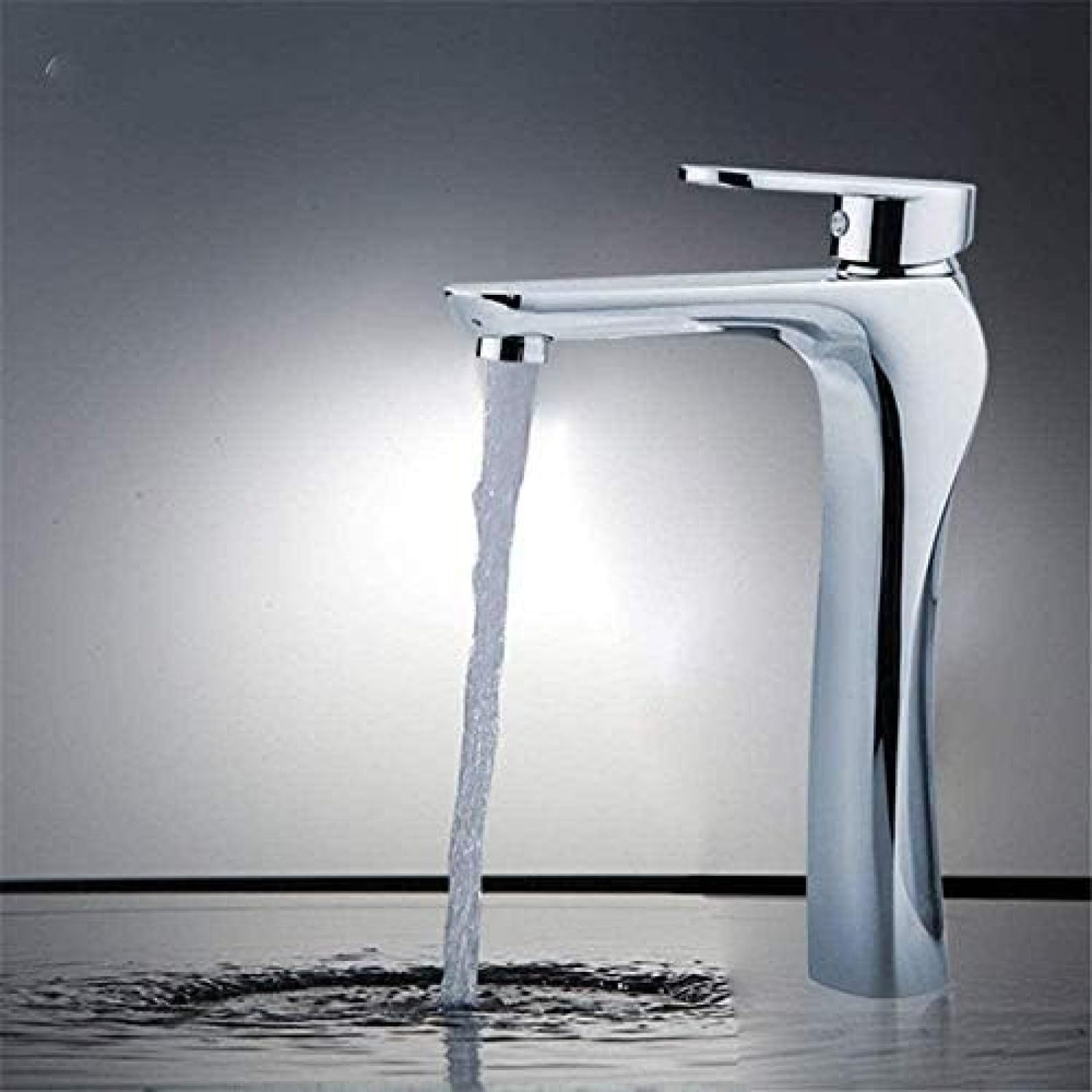 CRJUS Modern Chrome Kitchen Faucet - Single Handle Mixer Tap with Hot & Cold Water Control | Perfect for Bathroom Sink, Laundry Room & Wet Bar Installation