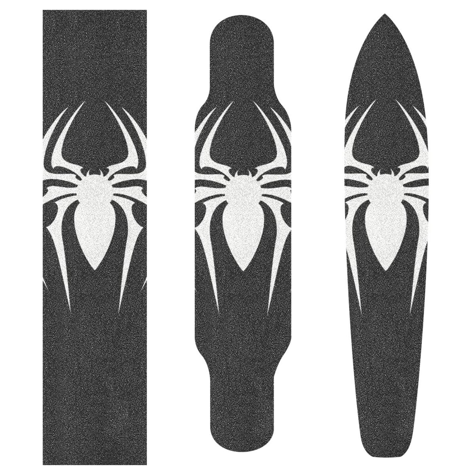 White Spider Non-Slip Skateboard Grip Tape 33x9 Inch - Durable Scooter & Longboard Grip Sheet, Sandpaper for Rollerboard - Perfect for Skateboarding, Scootering, and Longboarding
