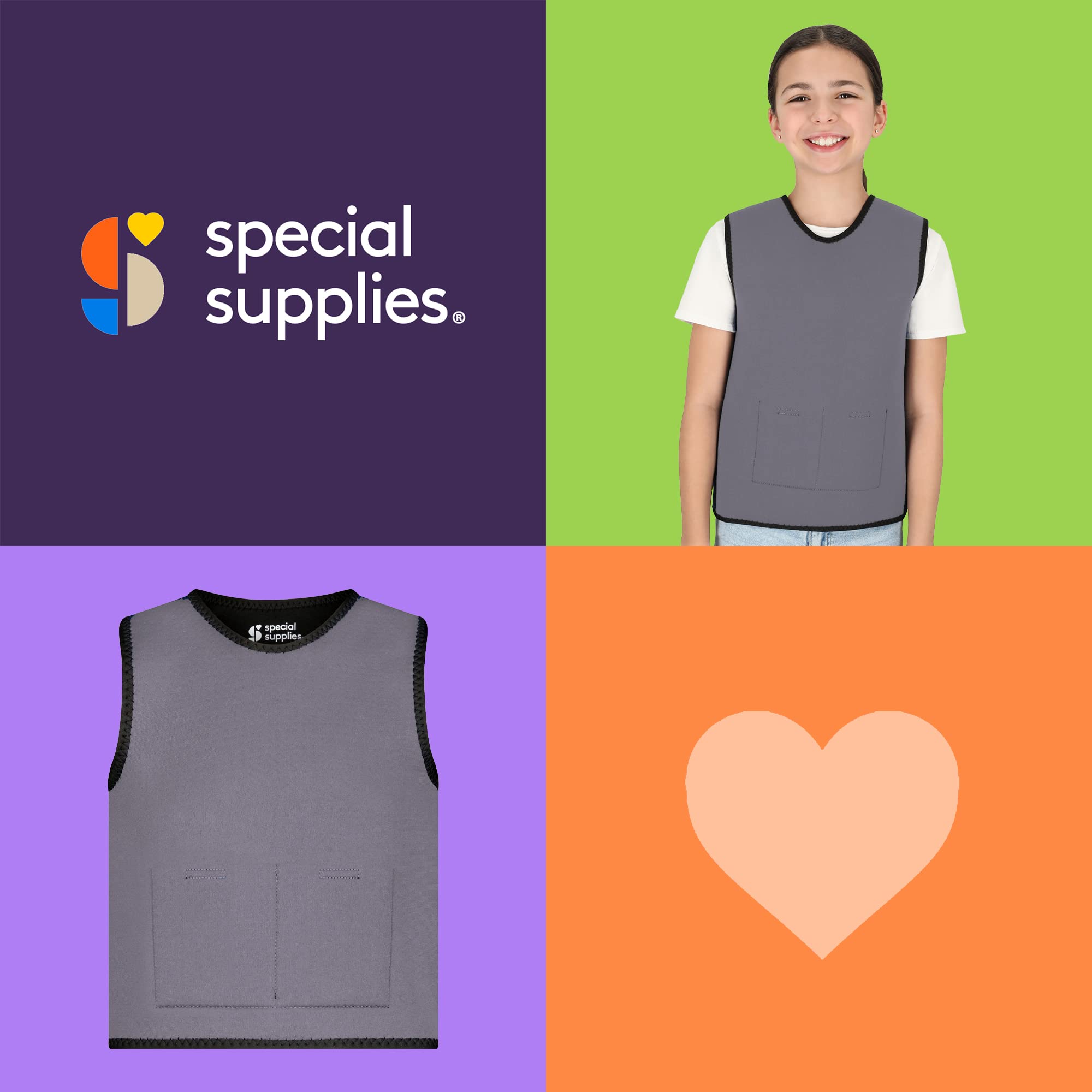 Weighted Sensory Compression Vest for Kids - Adjustable Weight Fit for Autism, ADHD & Anxiety Relief - Comfortable & Calming for School, Therapy & Home Use