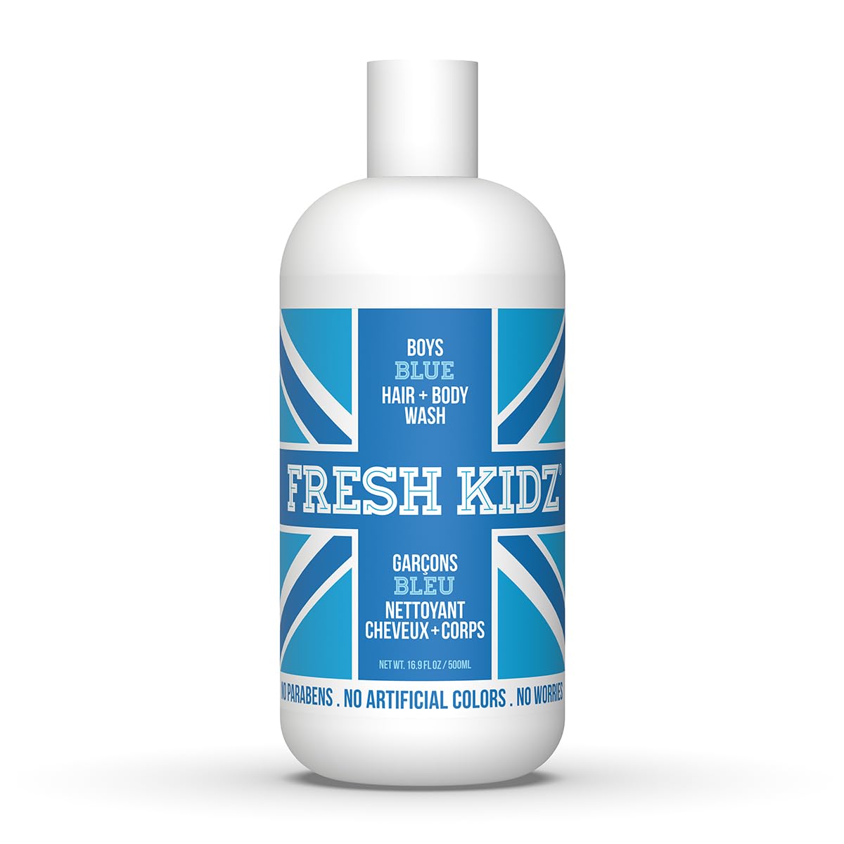 Fresh Kidz Hair & Body Wash for Kids & Teens - Gentle Sulfate-Free Cleanser for Sensitive Skin - Boys Blue Scent, 16.9 Fl Oz - Perfect for Daily Bath & Shower Routine