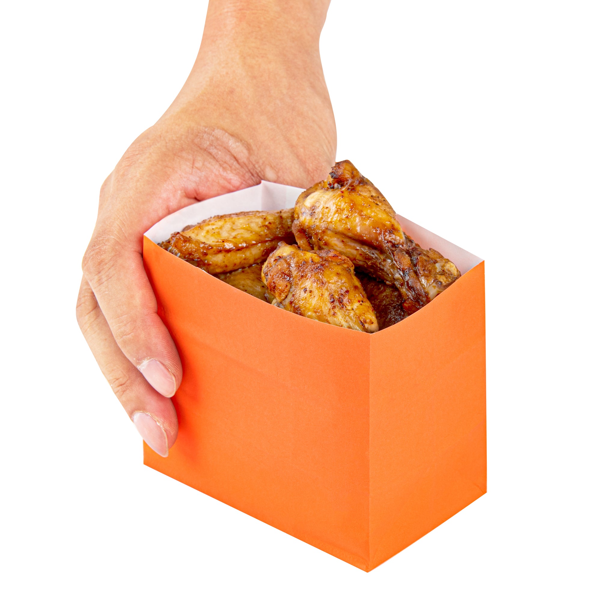 Eco-Friendly Orange Paper Snack Bags - 4.25