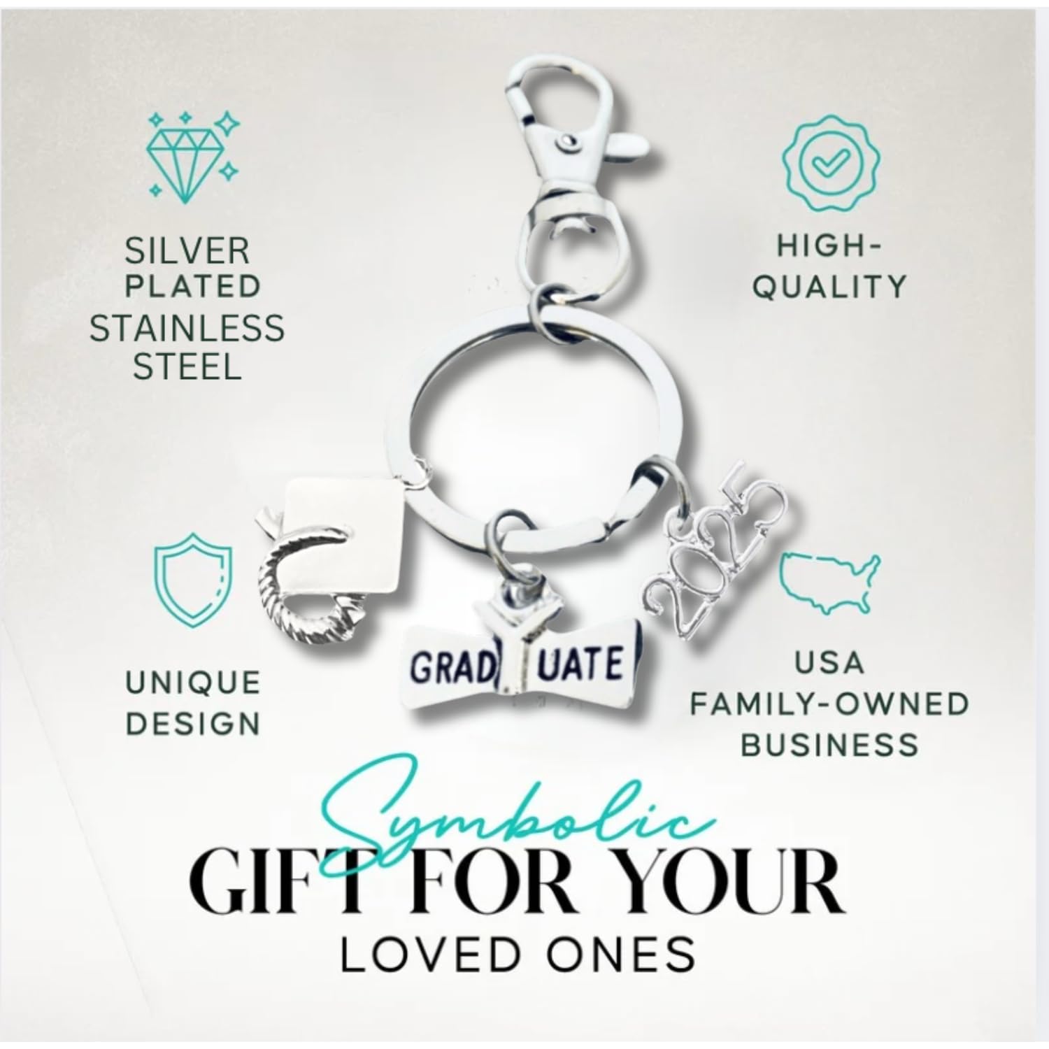 2025 Graduation Zipper Pull Keychain - Clip-On Charm Gift for High School, Middle School & College Graduates - Class of 2025 Boys & Girls - Perfect Graduation Party Favors & School Keepsakes