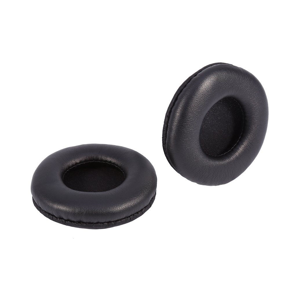 Sutinna Universal 75mm Black PU Leather Ear Pads - Soft Replacement Cushion for Headphones with Cloud-Like Comfort | Perfect for Gaming, Music & Office Use