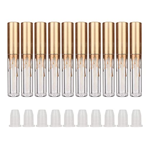 A K Homes - 10Pcs Clear Transparent Lip Gloss Tubes with Lids, Leak-Proof Lip Gloss Containers for DIY Makeup, Travel & Home Use - Perfect for Lip Balm, Essential Oils & Cosmetic Storage