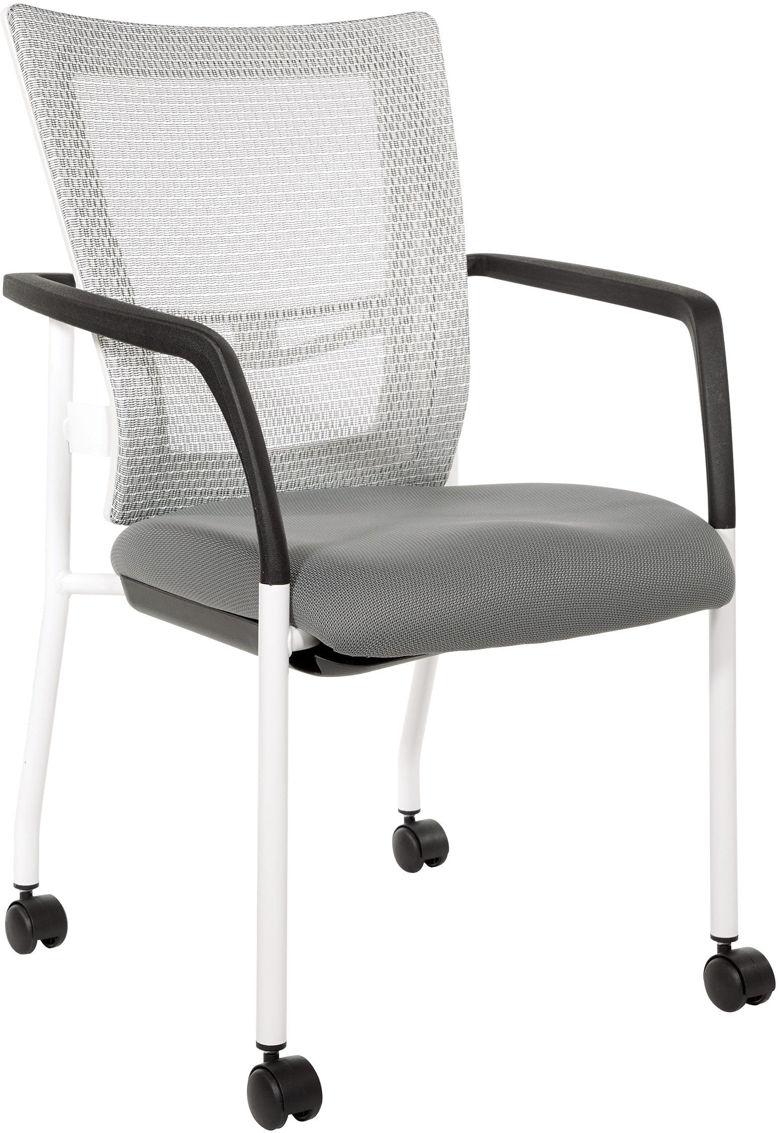 Office Star ProGrid® Mesh Back Visitor Chair with Casters - Ergonomic Office Guest Chair with Adjustable Height & Swivel Base [8840W] - Perfect for Reception Areas, Conference Rooms & Home Offices
