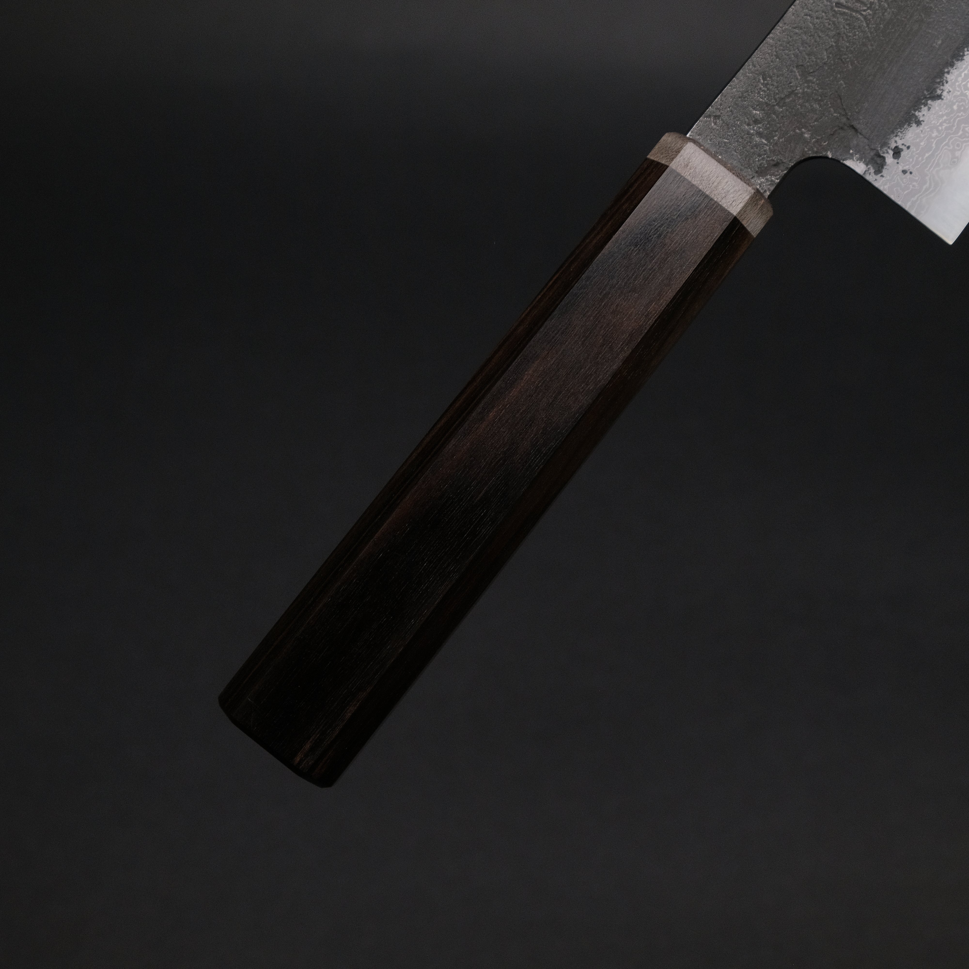 Premium Ajikataya White #2 Nashiji Damascus Hakata 180mm Chef Knife with Ebony & Stabilized Wood Handle (#56) - Perfect for Sushi, Meat Slicing & Professional Kitchen Use