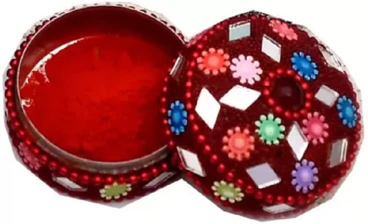Natural Matte Powder Sindoor Red with Herbs Extracts & Kumkum - Premium Long-Lasting Hindu Pooja Powder for Religious Ceremonies, Festivals & Spiritual Rituals