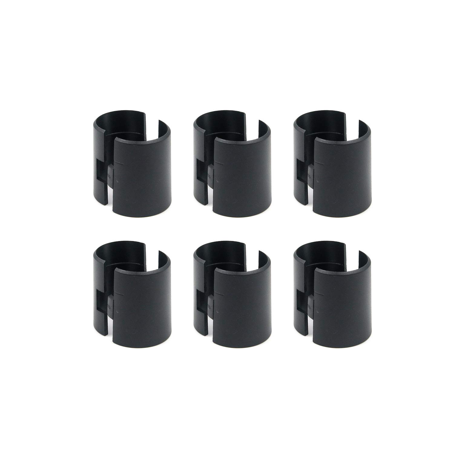 Geesatis 6 Set / 12 Pack Black Wire Shelving Shelf Lock Clips - 1.5Inch (38mm) Diameter Metal Rack Locking Metro Clips with Split Sleeves - Perfect for Garage Storage, Closet Organization & Commercial Shelving Systems