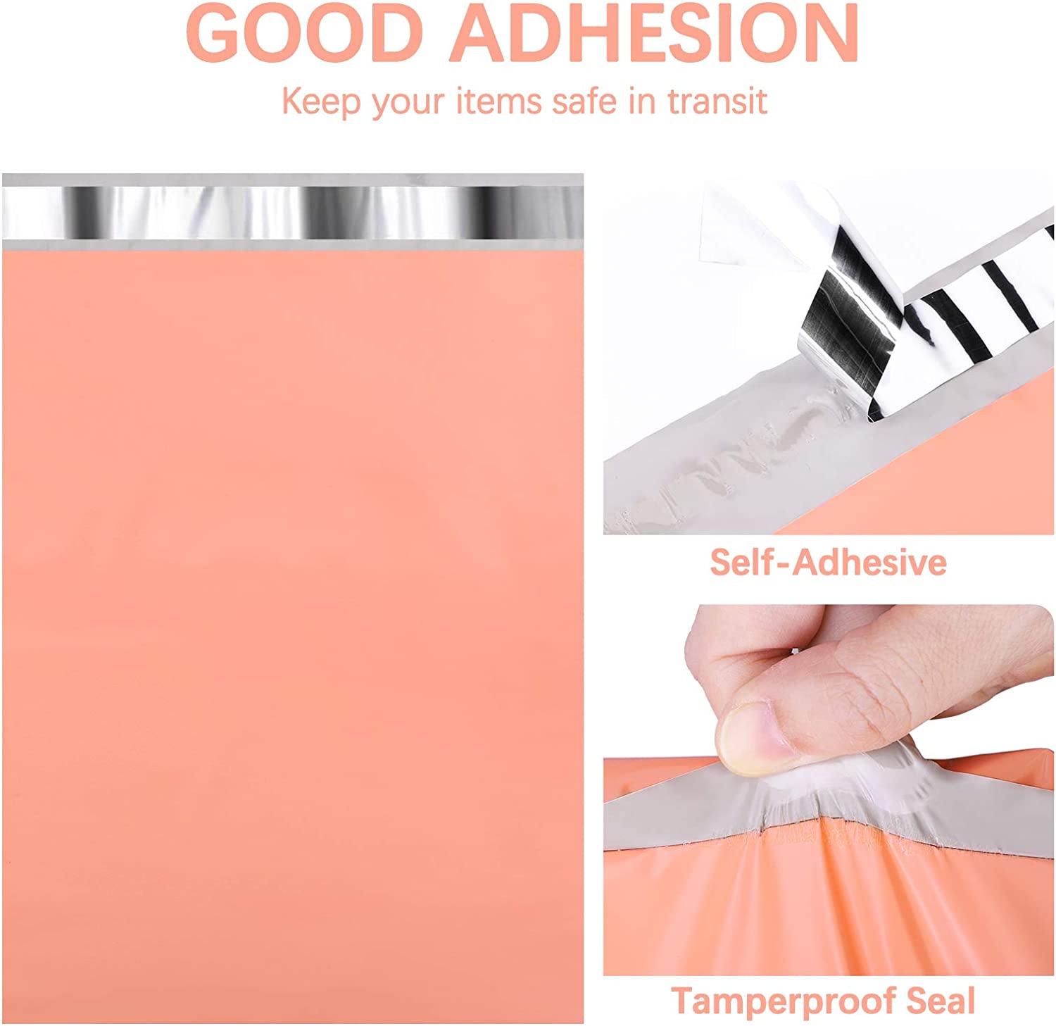 12x15.5 Inch Peach Pink Poly Mailer Envelope Shipping Bags - Lightweight Waterproof Mailing Pouches for Ecommerce, Clothing, Jewelry & Small Business Shipments