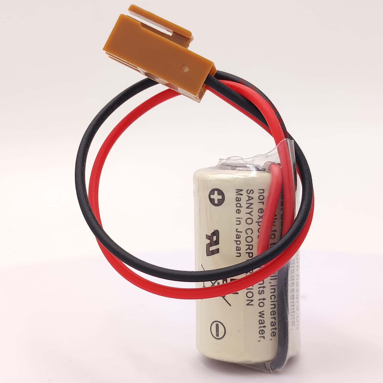 Zivases 5-Pack CR14250SE (1/2AA 3V) Lithium Batteries - Compatible with SANYO PLC Battery with Brown Plug - Long Lasting Power for Industrial Equipment, Medical Devices & Security Systems