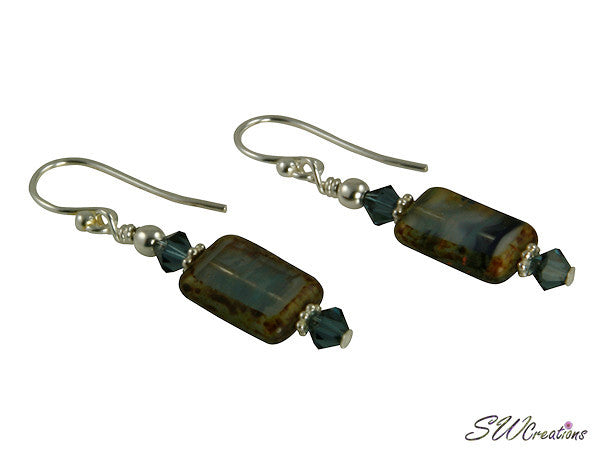 Ocean Mist Window Glass Beaded Earrings - Handmade Bohemian Dangle Earrings for Women, Lightweight Crystal Bead Jewelry for Party, Wedding & Everyday Wear