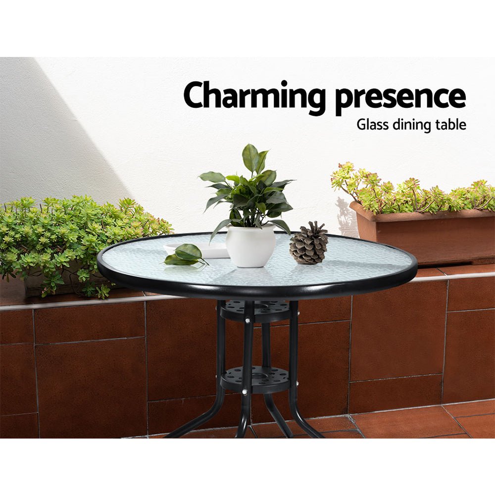 3-Piece Bistro Set Outdoor Patio Furniture - Rattan Table & Chairs with Cushions for Garden, Balcony, Backyard Dining & Relaxation