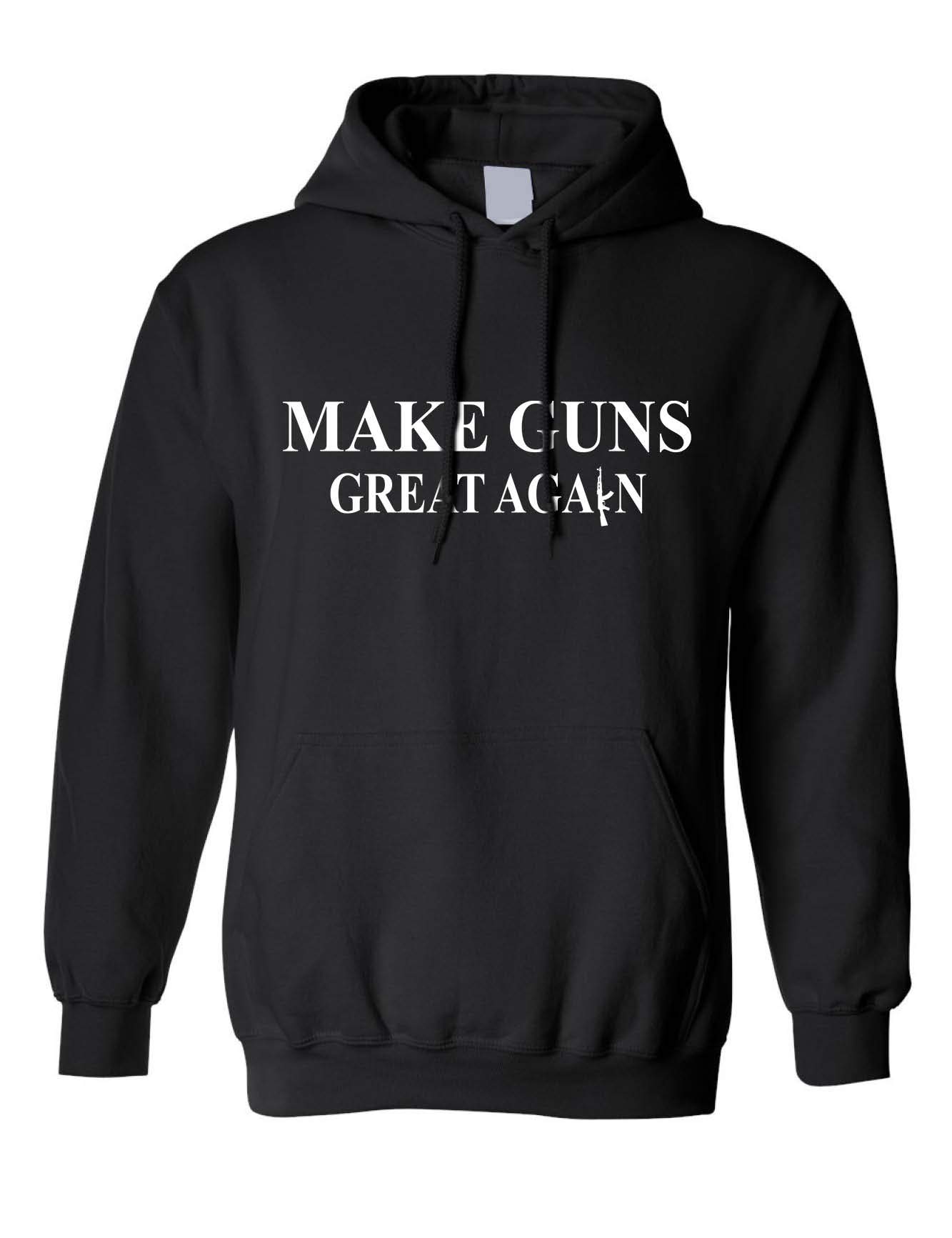 ALLNTRENDS Men's Patriotic Hoodie - Make Guns Great Again Sweatshirt | Comfortable Pullover for Political Events & Conservative Gatherings