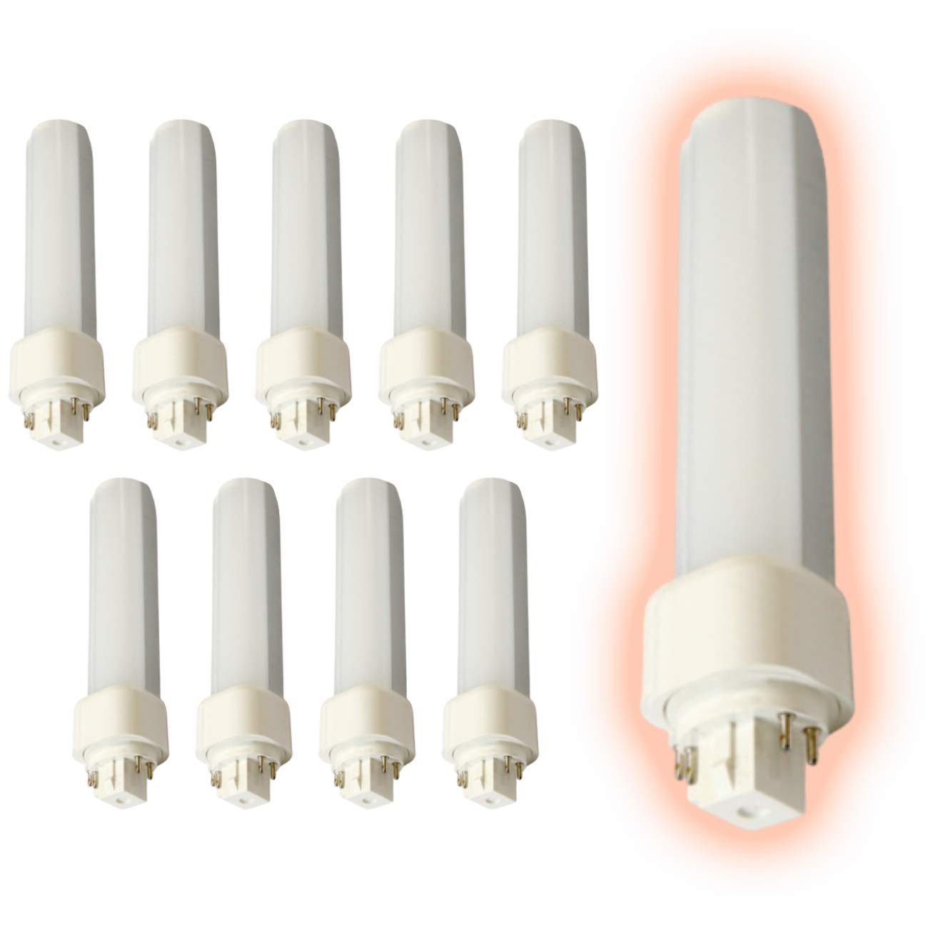 GoodBulb 13W LED Plug-in Light Bulbs - 9W Type A 4 Pin G24Q Base 3000K Warm White - 950 Lumens High Output - 120° Beam Angle - 10 Pack - Perfect for Commercial Lighting, Offices, and Retail Spaces