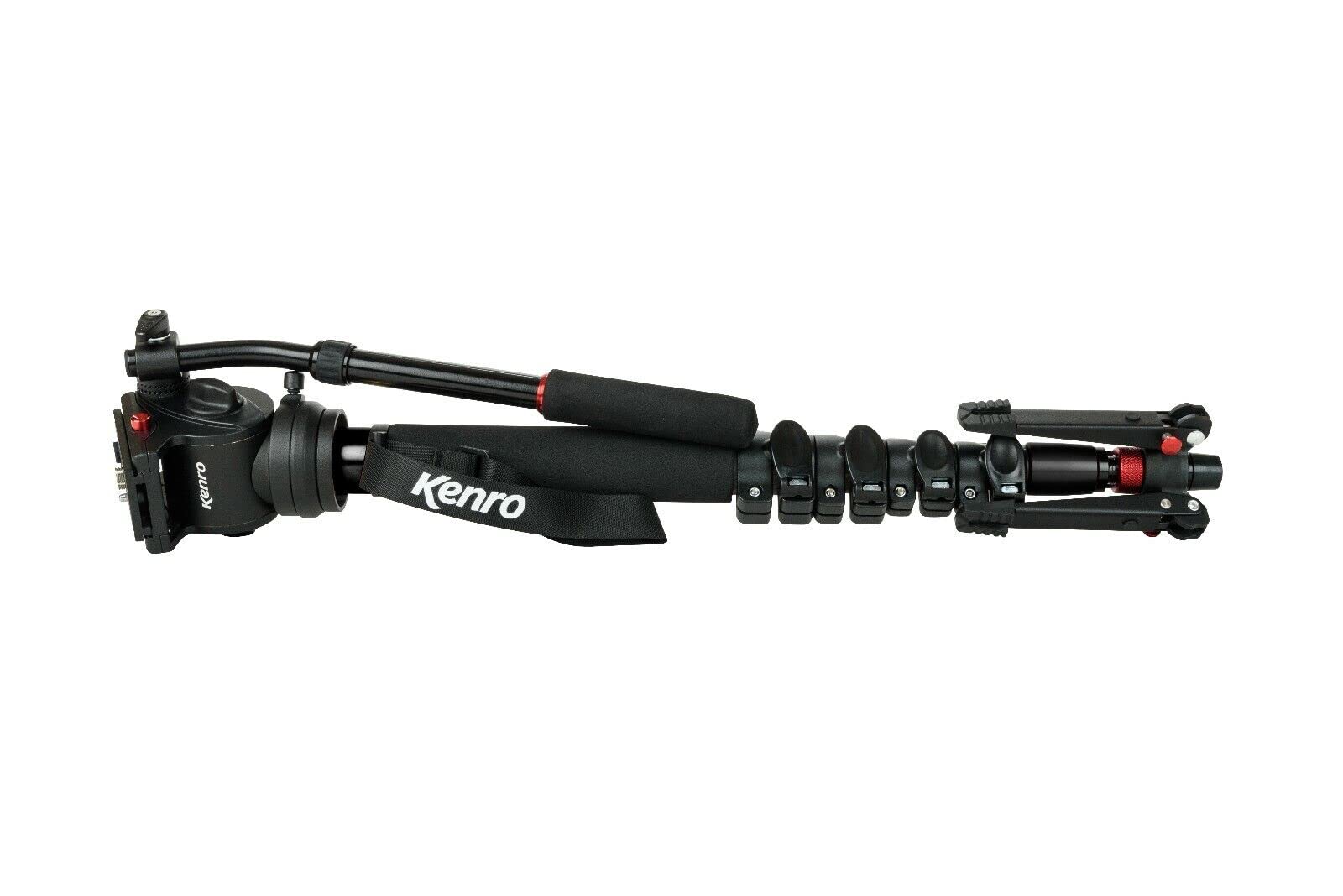 Kenro Standard Carbon Fiber Travel Video Monopod Kit for DSLR & Camcorder with Carry Case - Lightweight Camera Stabilizer for Travel Vlogging, Sports Photography & Outdoor Shooting (KENVT101C)
