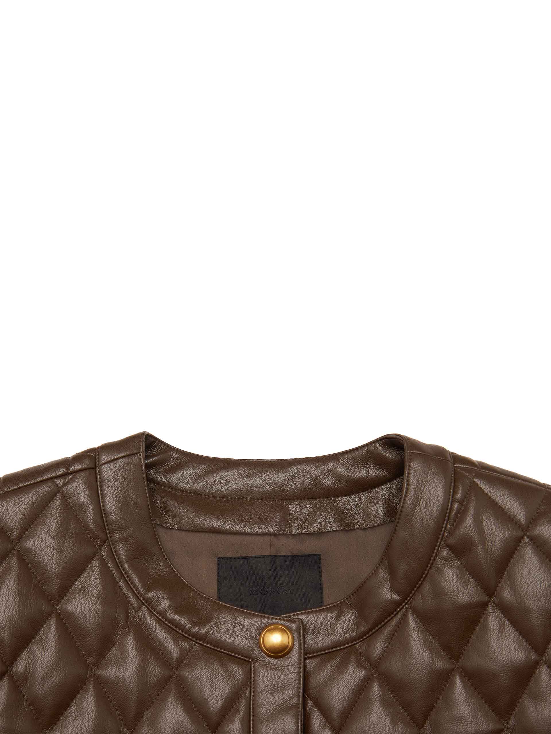 Cropped Leather Puffer Jacket for Women - Stylish Winter Coat with Faux Fur Trim | Perfect for Casual Outings, Date Nights & Cold Weather Fashion
