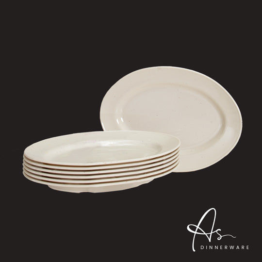 11-Inch Oval Plates Set of 6 - Durable Dinnerware for Restaurants & Catering (18 Sets per Carton) - Perfect for Weddings, Parties, and Everyday Dining - AS1311 6M